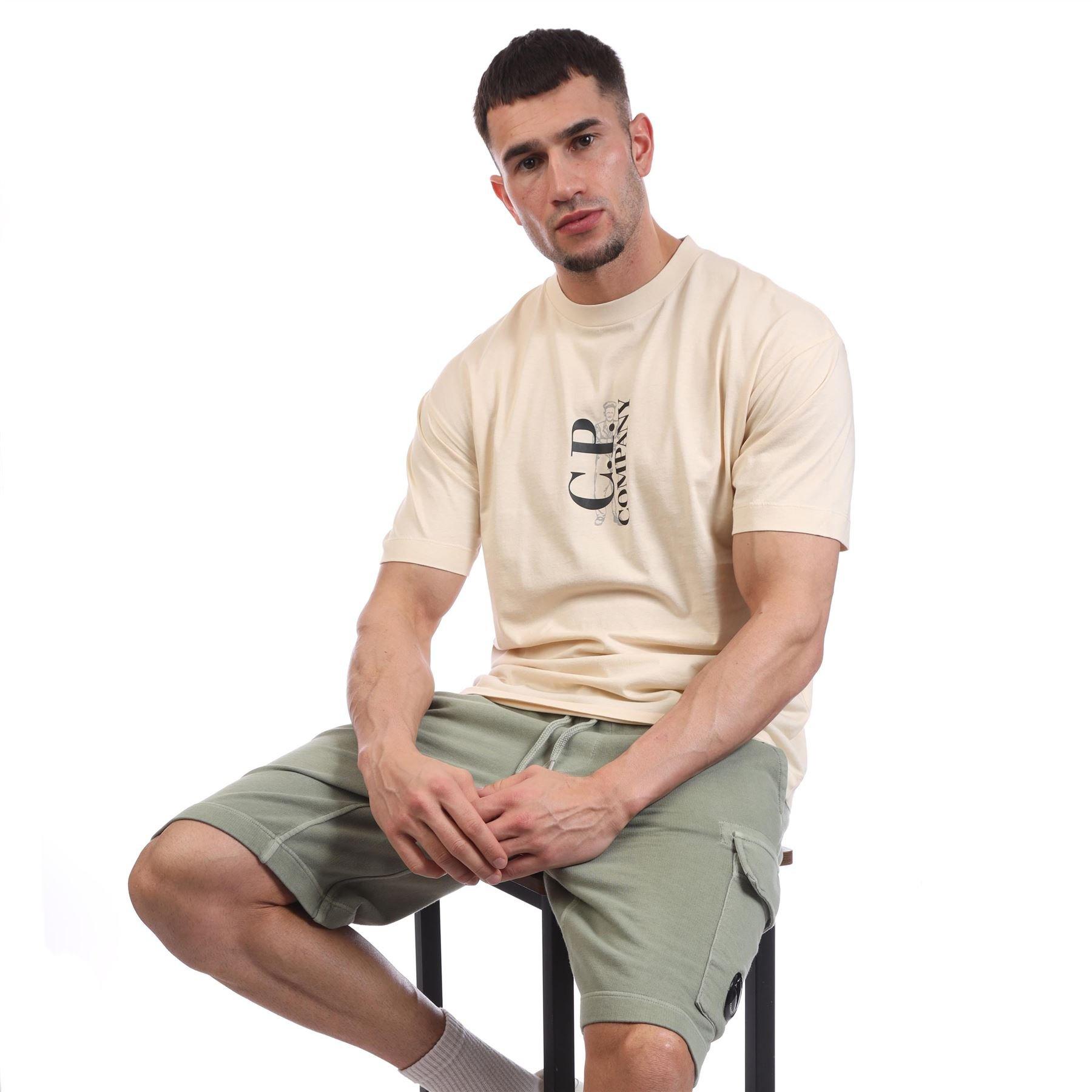 Cream - CP Company - 30/1 Jersey Logo T-Shirt - 5