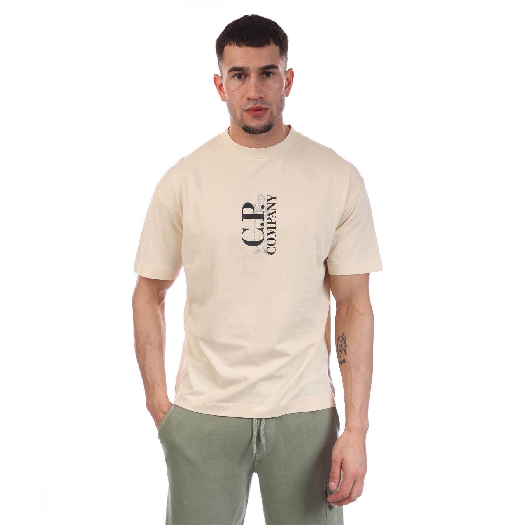 Cream - CP Company - 30/1 Jersey Logo T-Shirt - 6