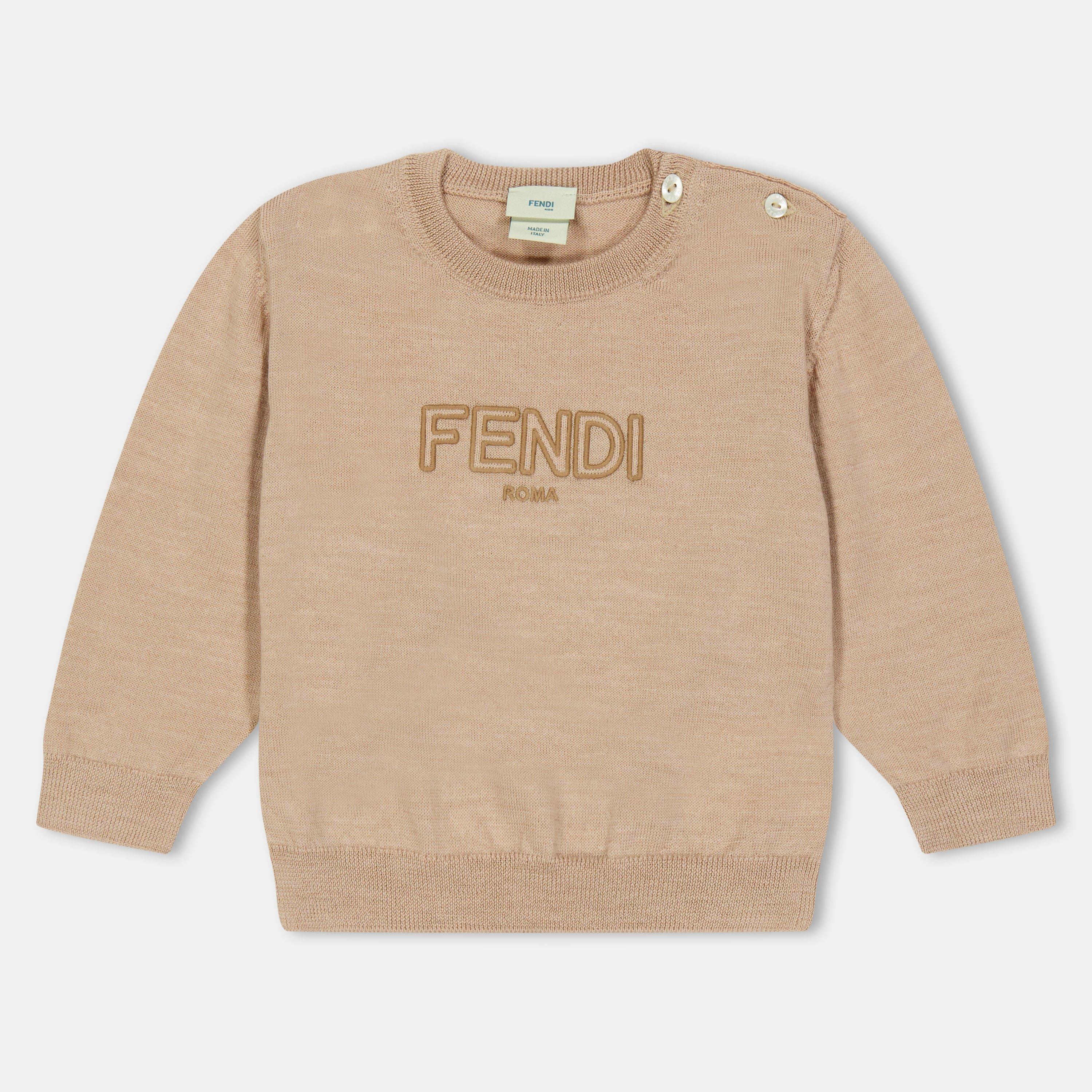 Linen F1P2N - Fendi - Unisex Kids' Logo Jump Knitted Top - 1