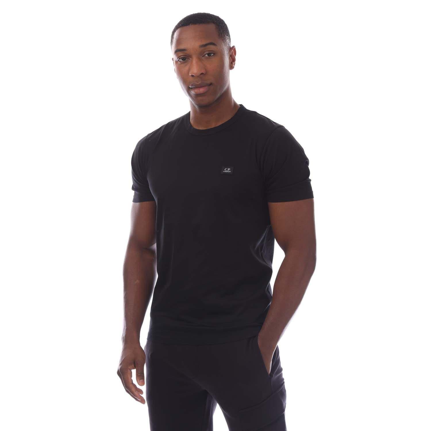 CP Company 70/2 Mercerized Jersey Logo Patch T-Shirt - Black - M