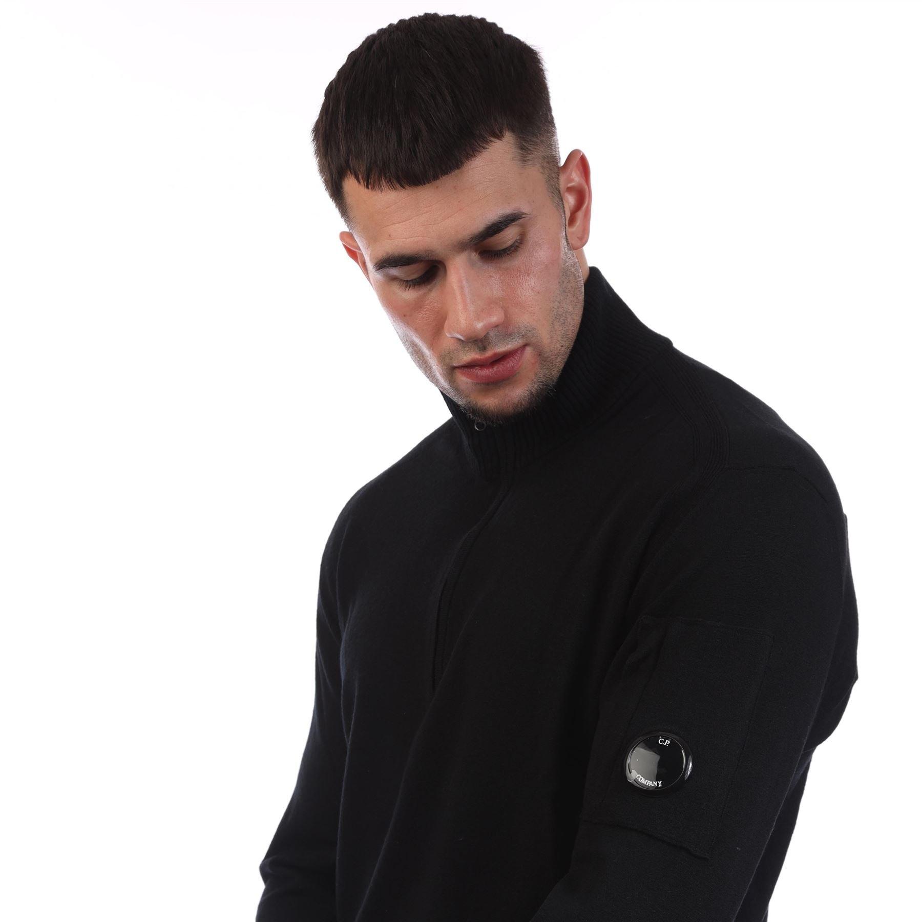Black - CP Company - Extrafine Merino Wool Half-Zip Sweater - 3