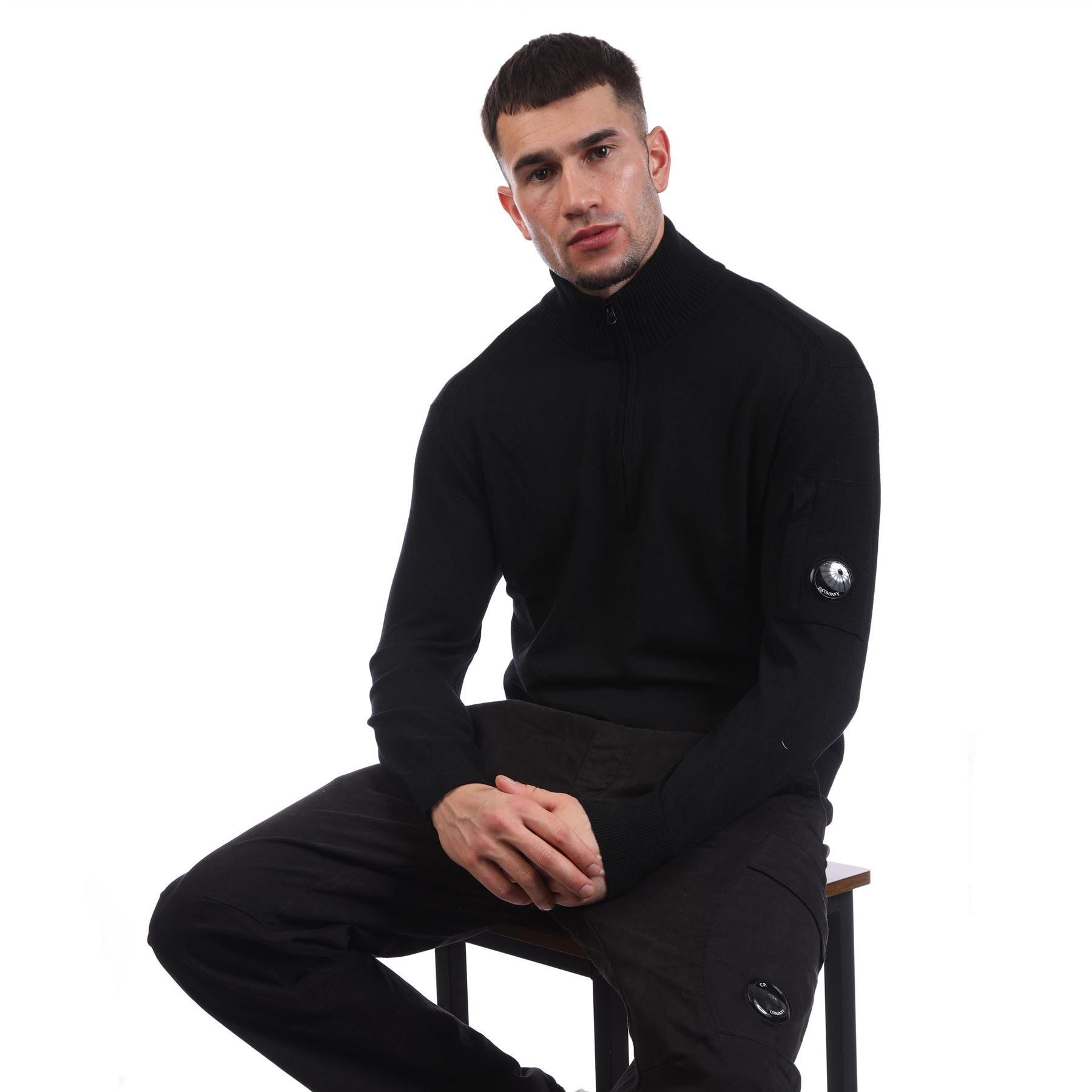 Black - CP Company - Extrafine Merino Wool Half-Zip Sweater - 4
