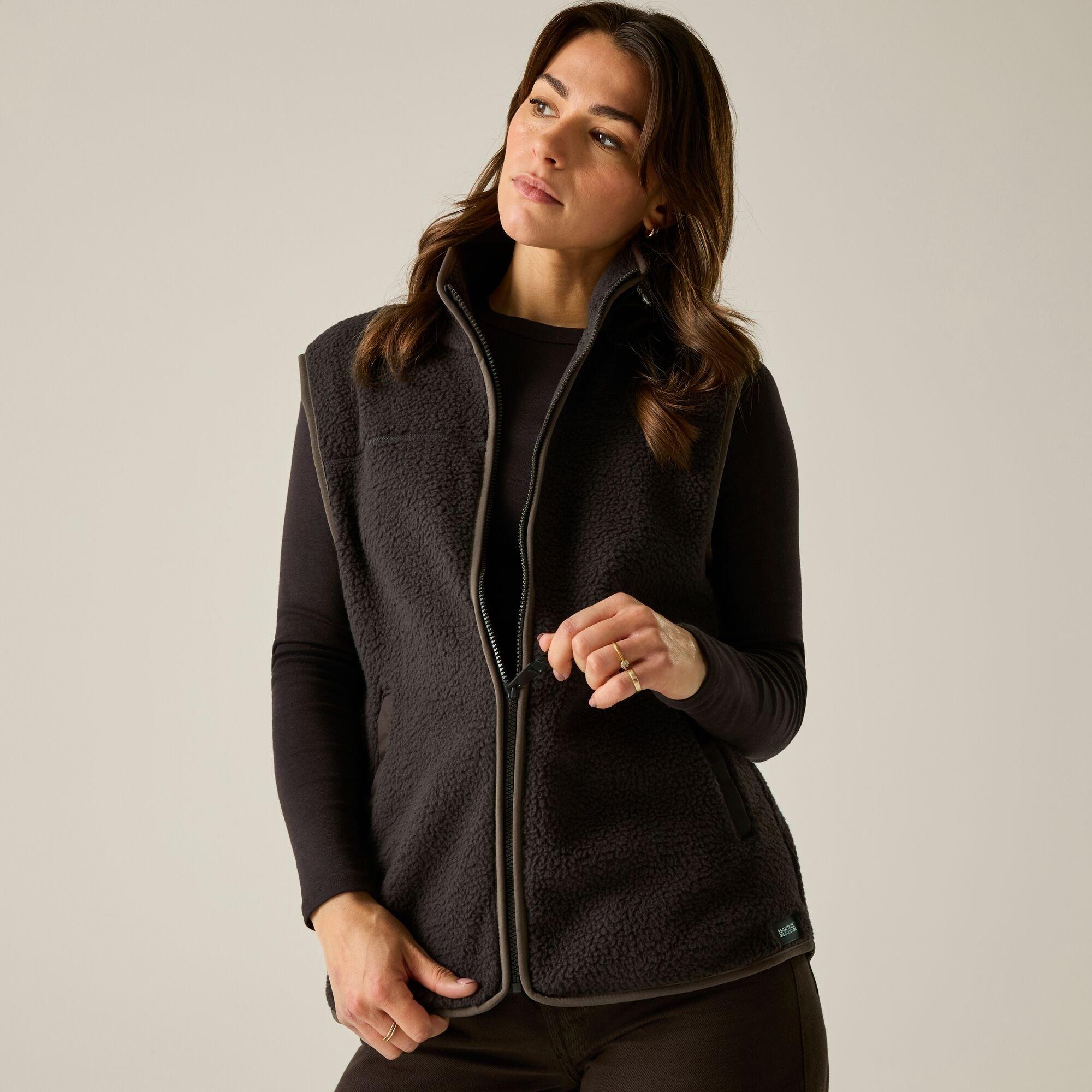 Dark Chocolate - Regatta - Womens Frankie Borg Fleece Bodywarmer - 2