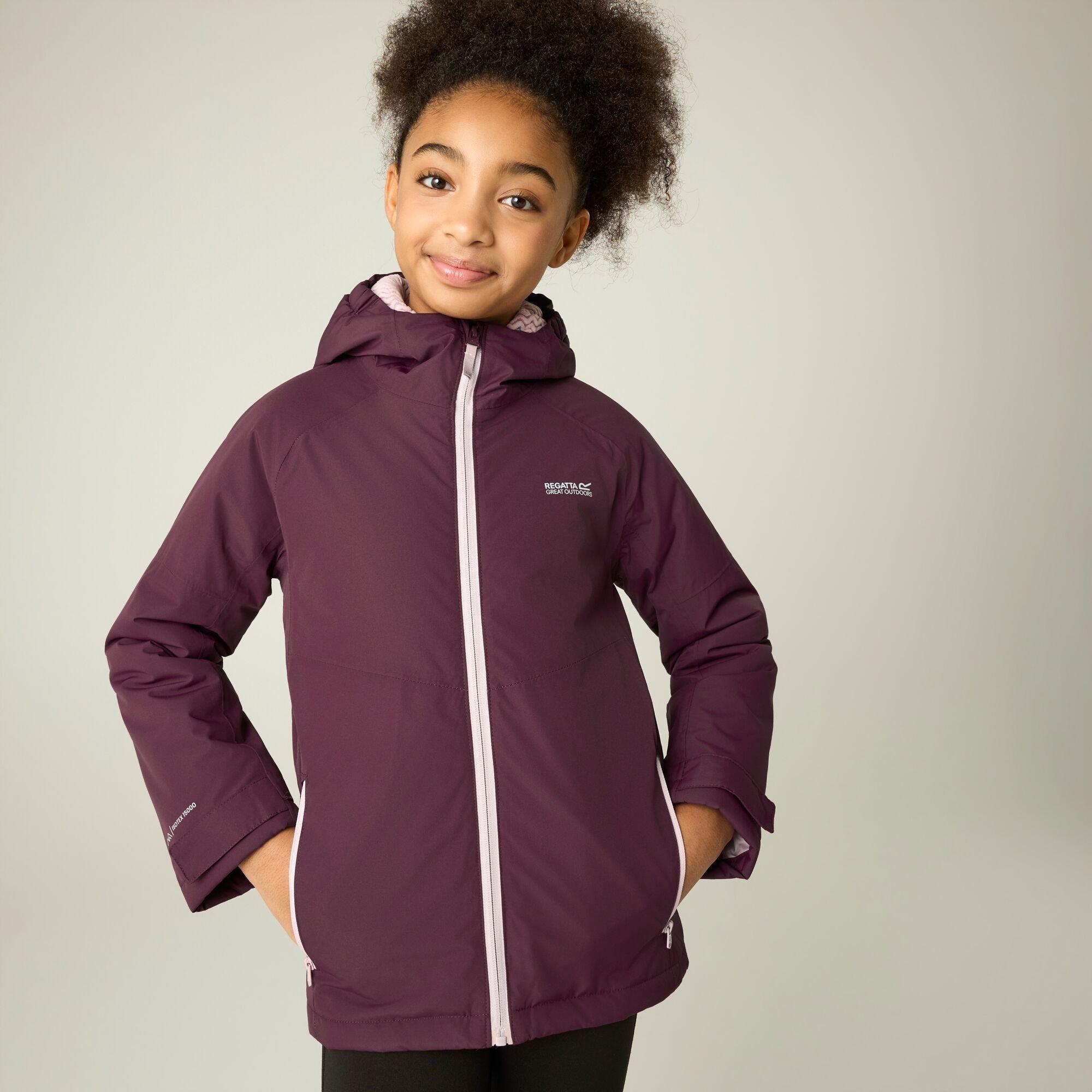 Fig(Powder Lila - Regatta - Kids Hillain Waterproof Jacket - 4