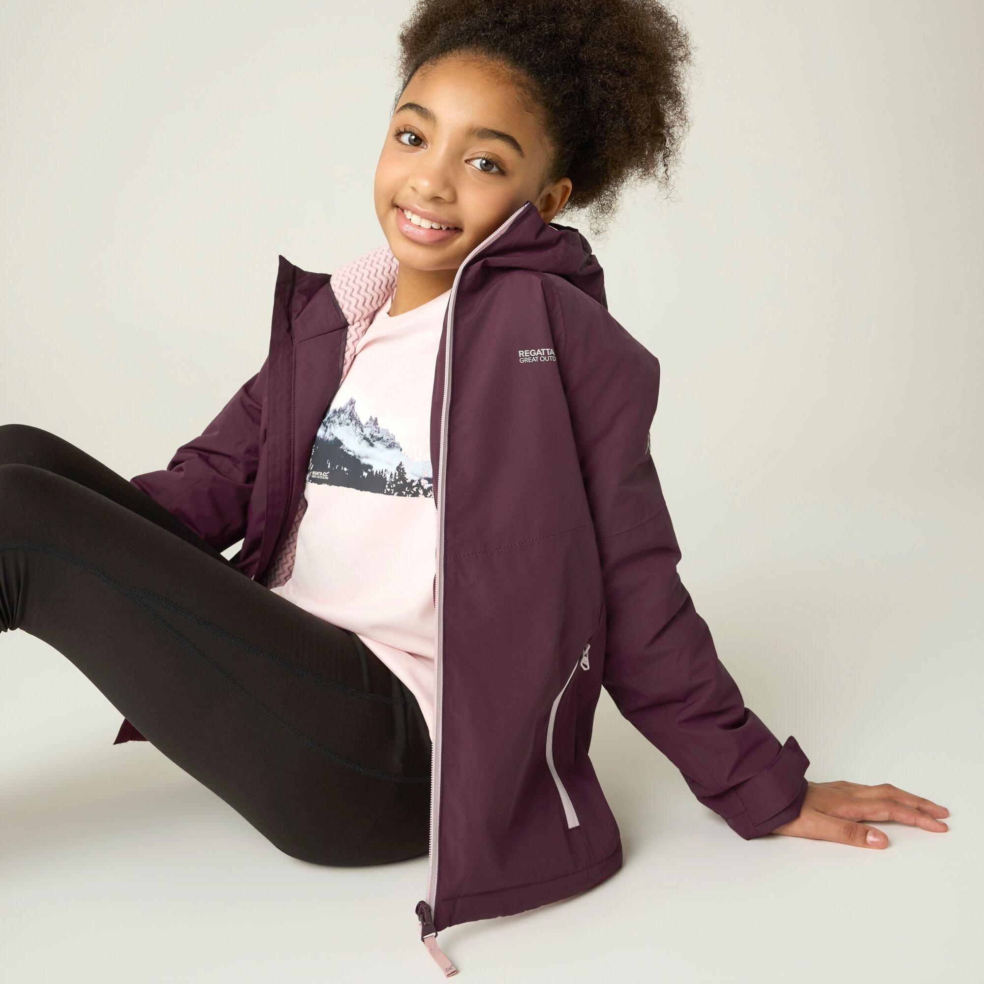 Fig(Powder Lila - Regatta - Kids Hillain Waterproof Jacket - 7