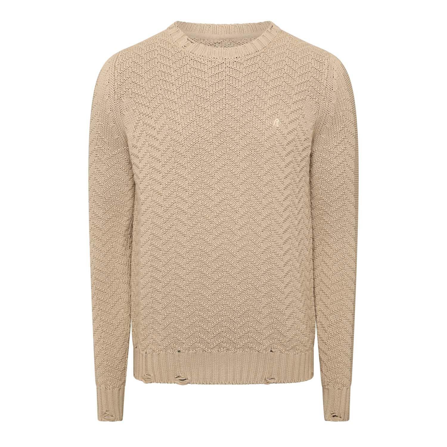 Brown - Replay - Knitted Crewneck Sweatshirt - 1