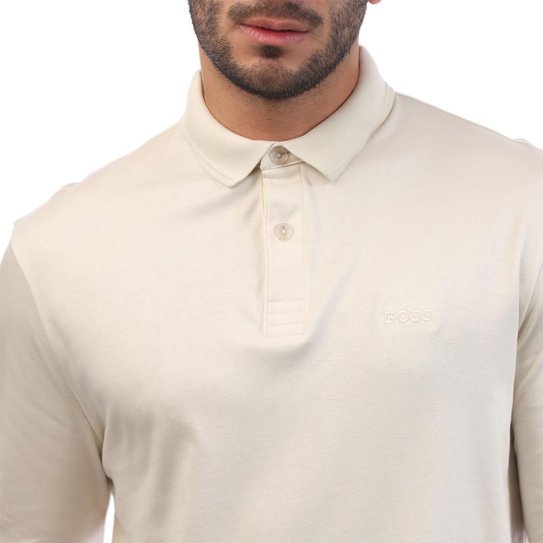 White - Boss - Pirol Long Sleeve Polo Shirt - 3