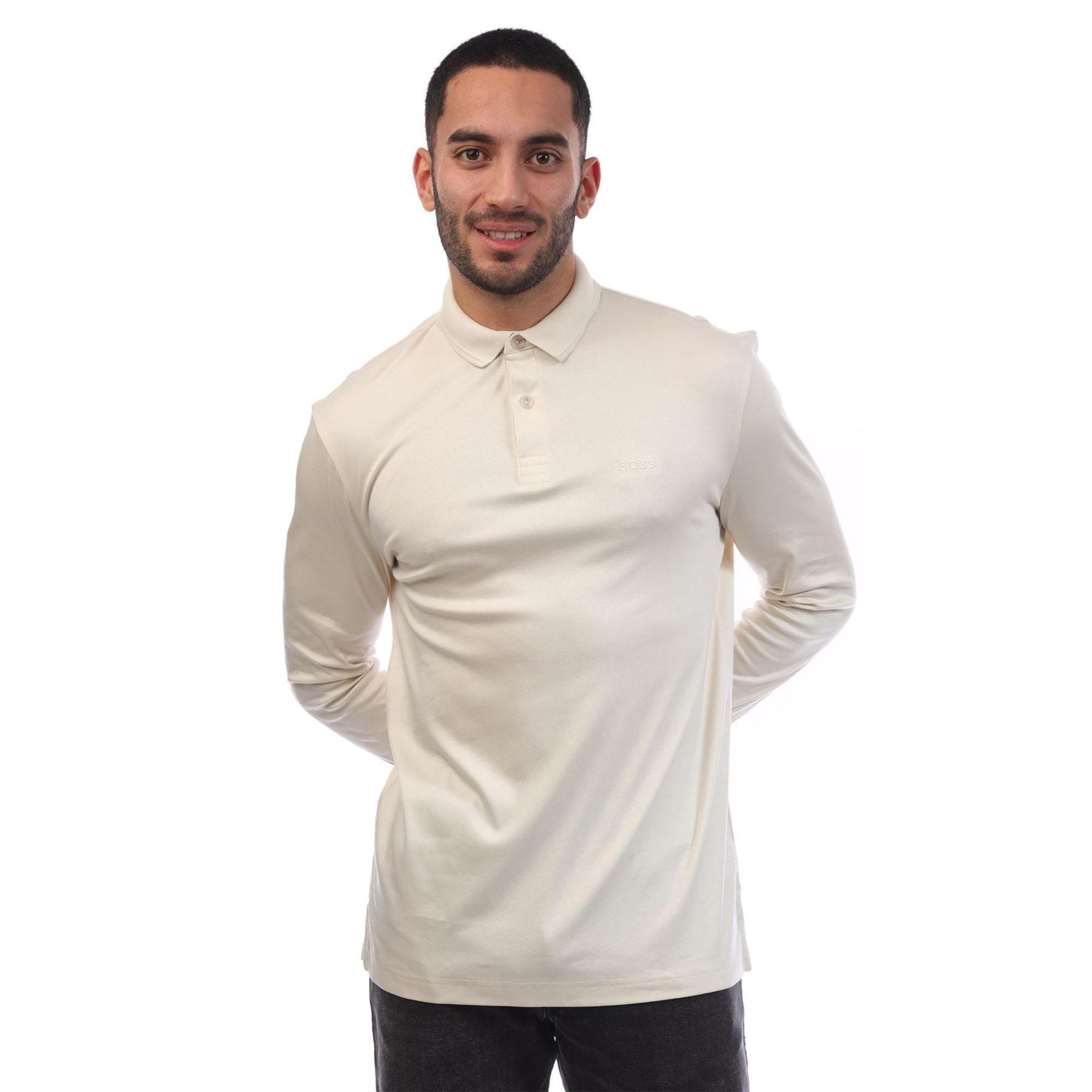 White - Boss - Pirol Long Sleeve Polo Shirt - 4