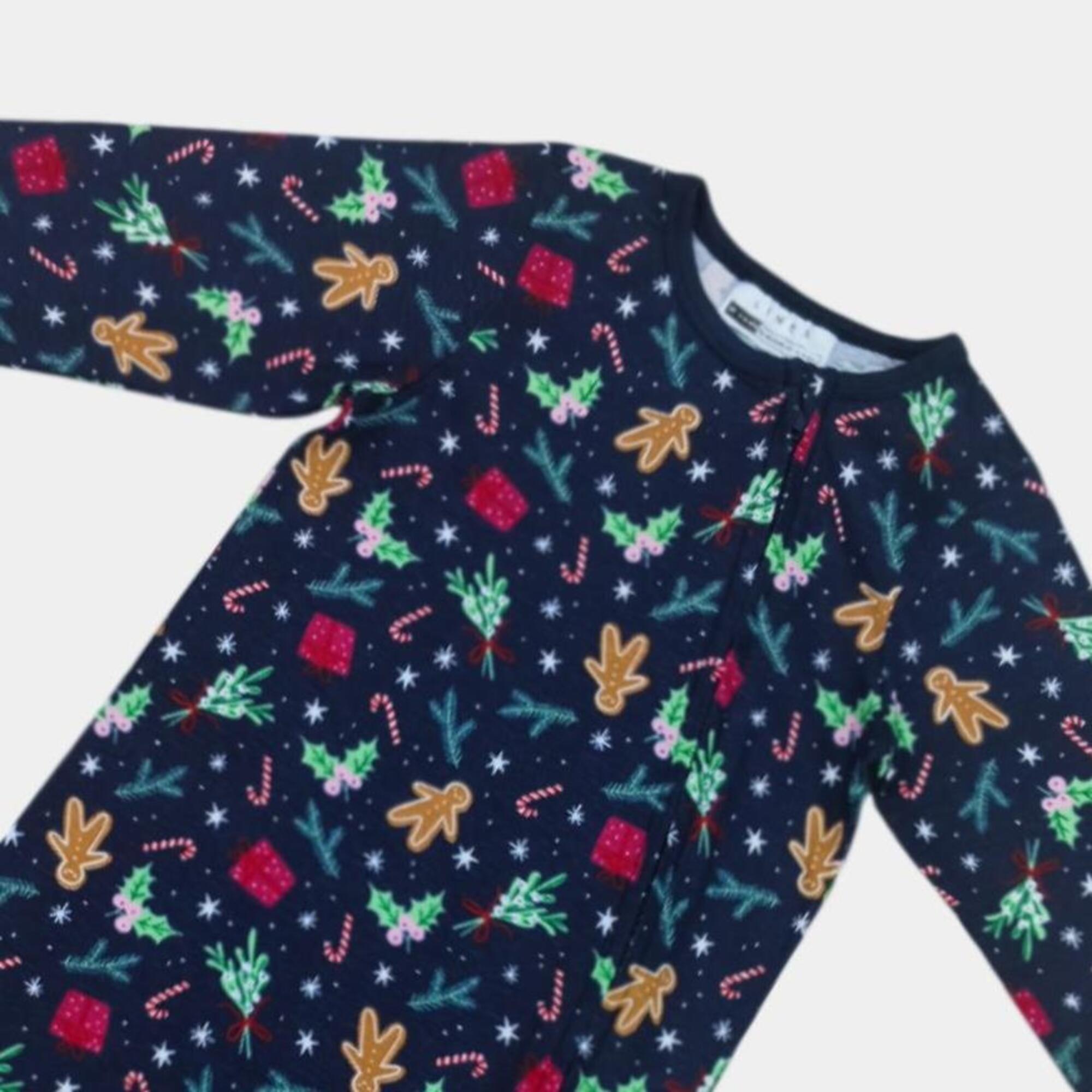 Crna - Linea - Kids Gingerbread Cotton Long Sleeve Pyjama Set - 3