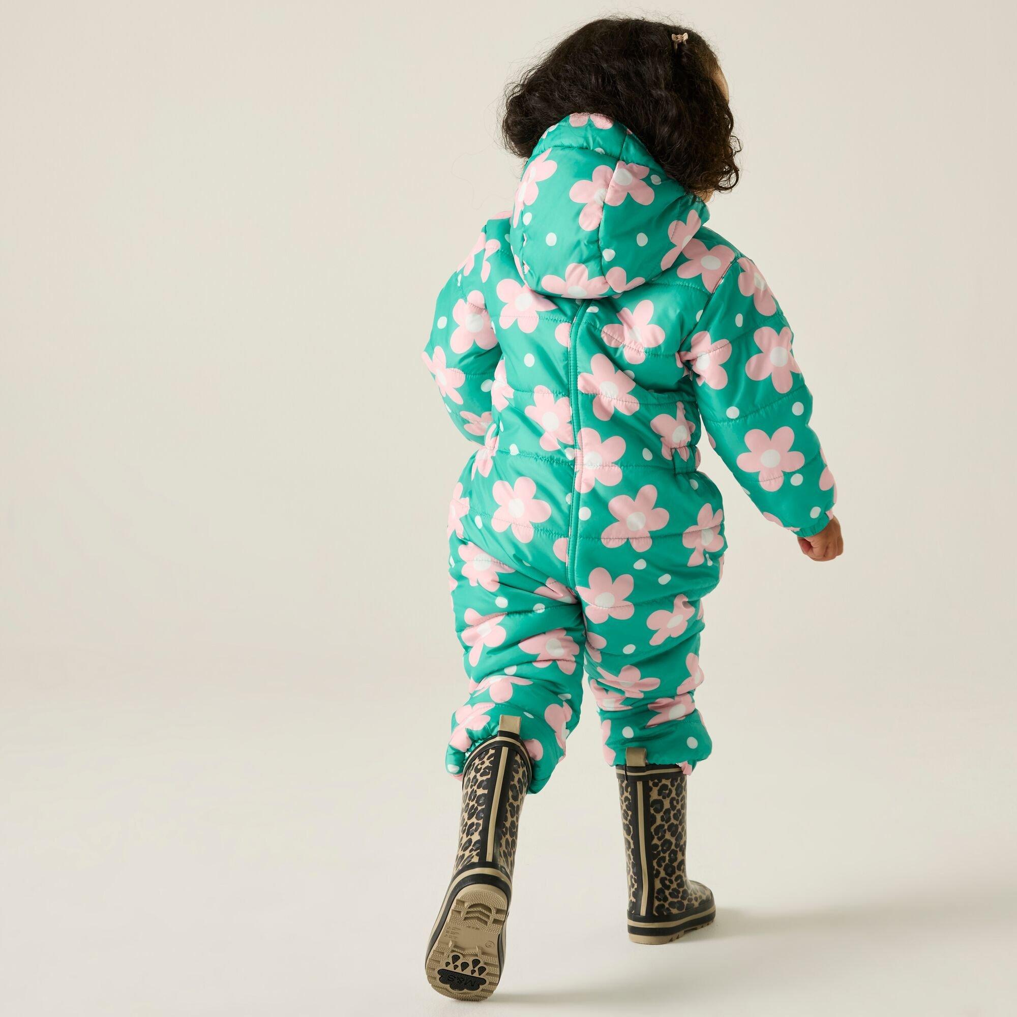 Retro Floral - Regatta - Kids Penrose Waterproof Puddlesuit - 2