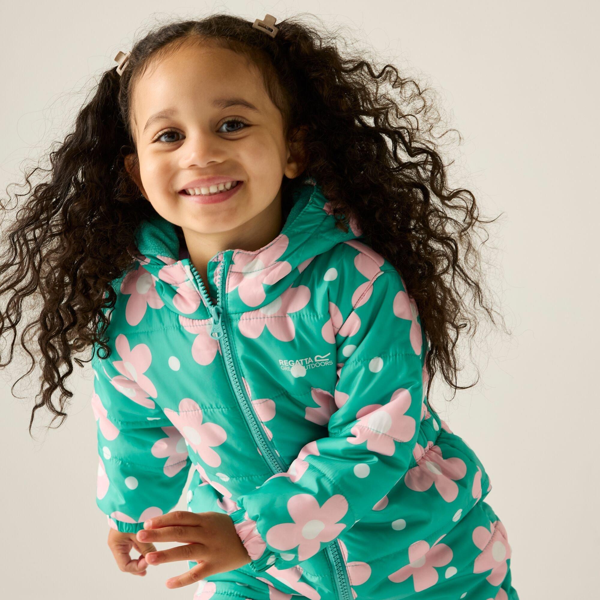 Retro Floral - Regatta - Kids Penrose Waterproof Puddlesuit - 4