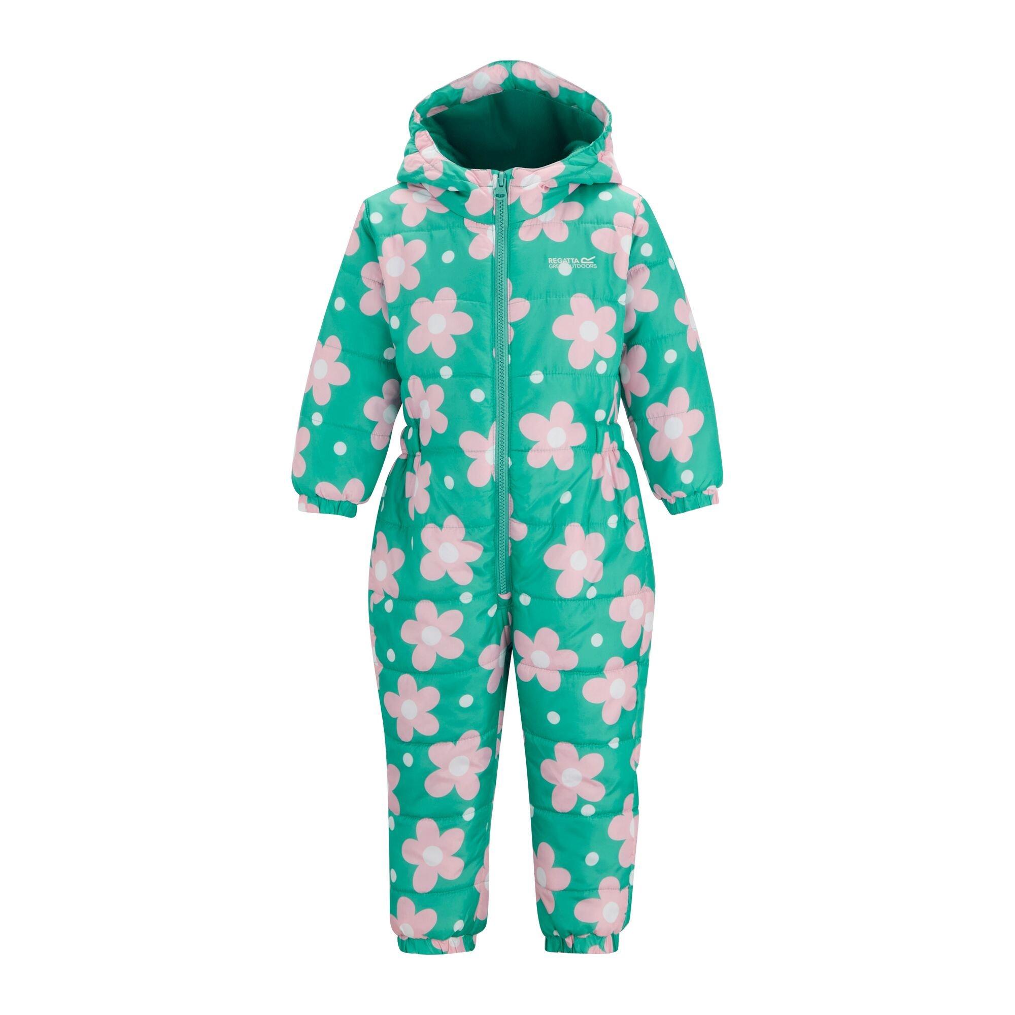 Retro Floral - Regatta - Kids Penrose Waterproof Puddlesuit - 6