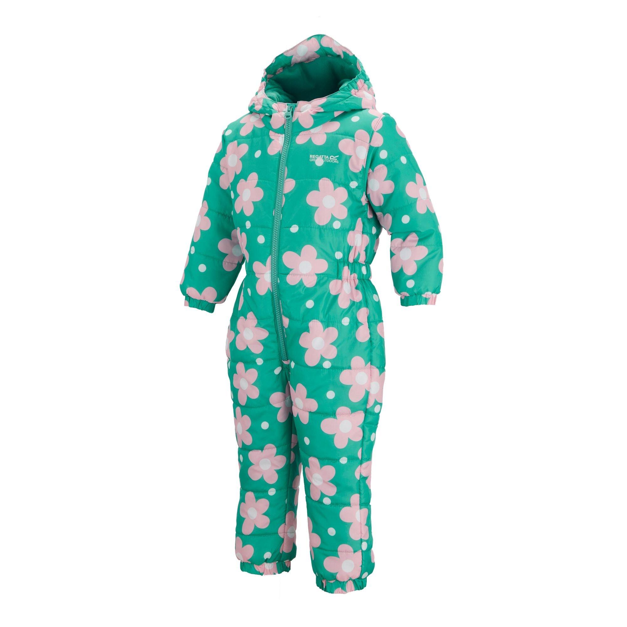 Retro Floral - Regatta - Kids Penrose Waterproof Puddlesuit - 8
