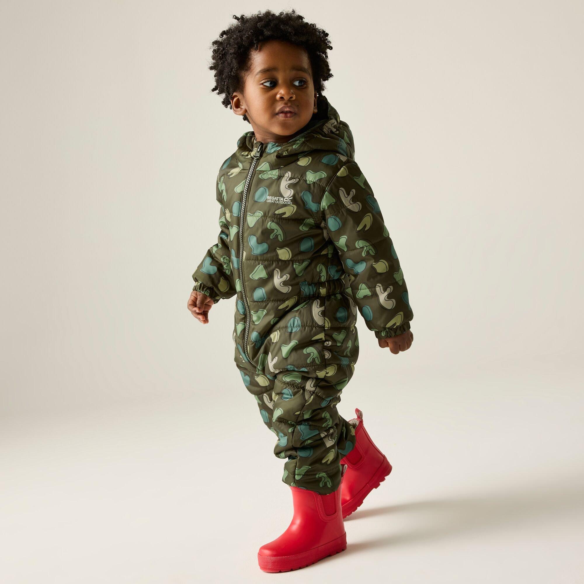 Regatta Kids Kids Penrose Waterproof Puddlesuit - Dark Khaki Splo - 5-6 Years