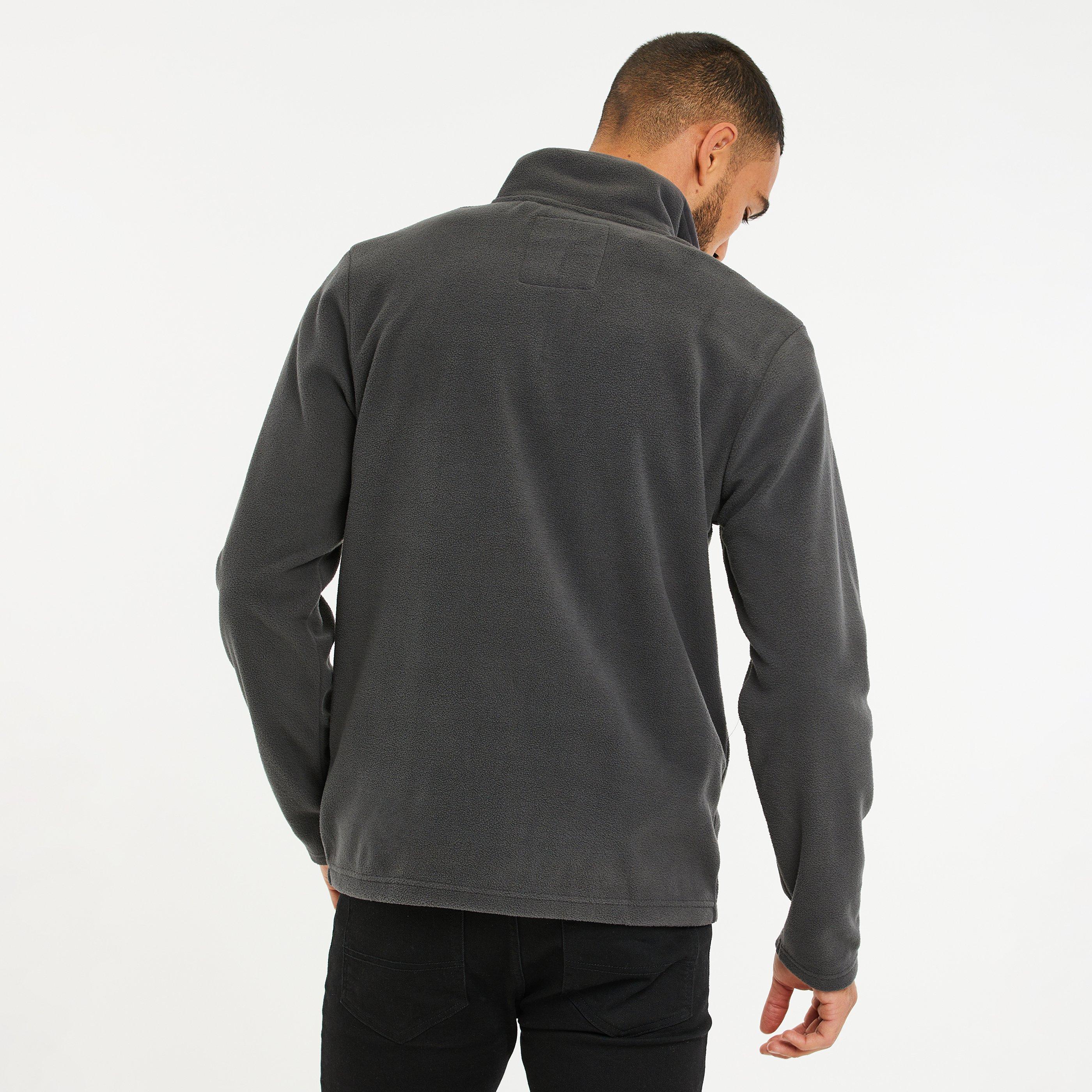 Navy - Threadbare - Quarter Zip Fleece Sweatshirt - 2