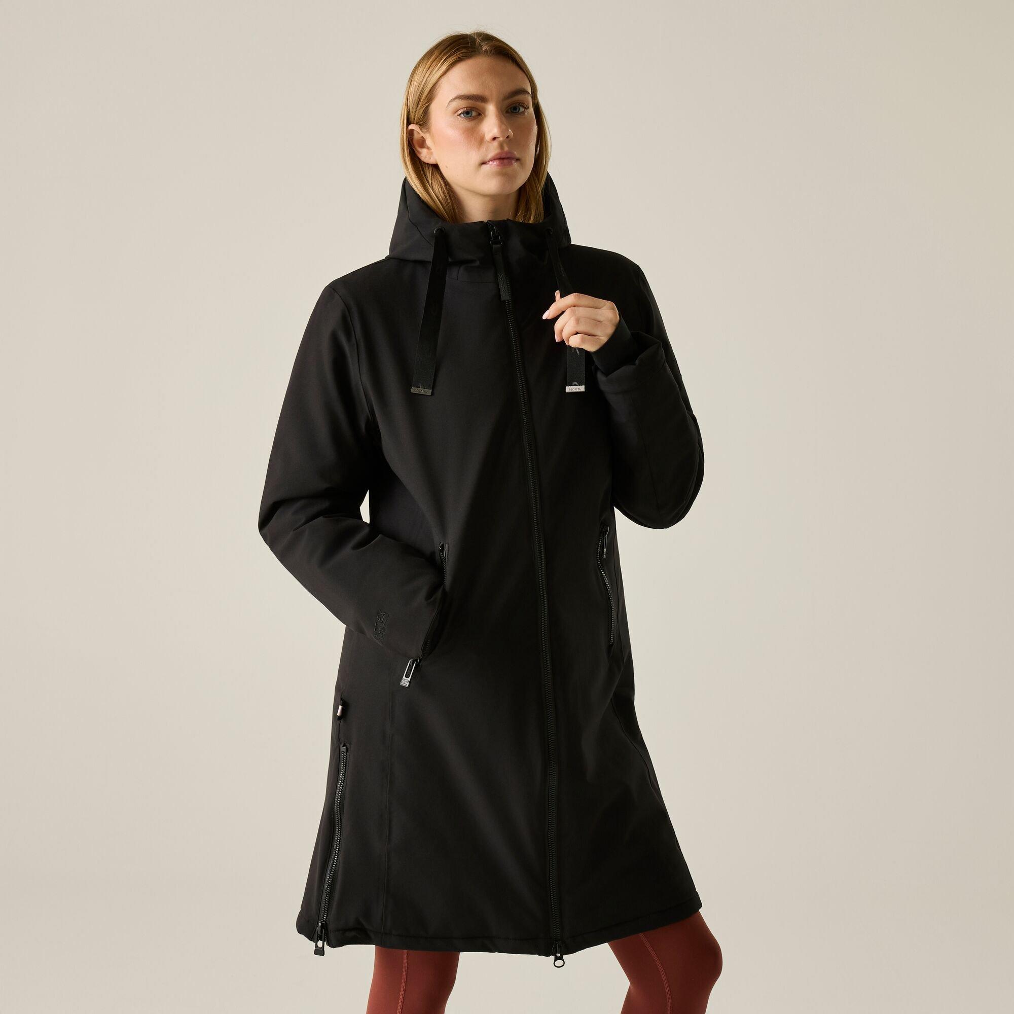 Regatta Women's Black Waterproof Hooded Hazel Insulated Jacket In | : Size 8 - Image 4