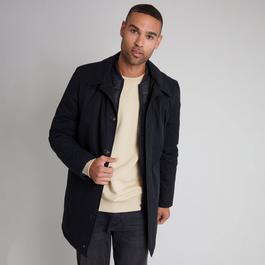 Threadbare Showerproof Mock Layer Padded Mac Coat