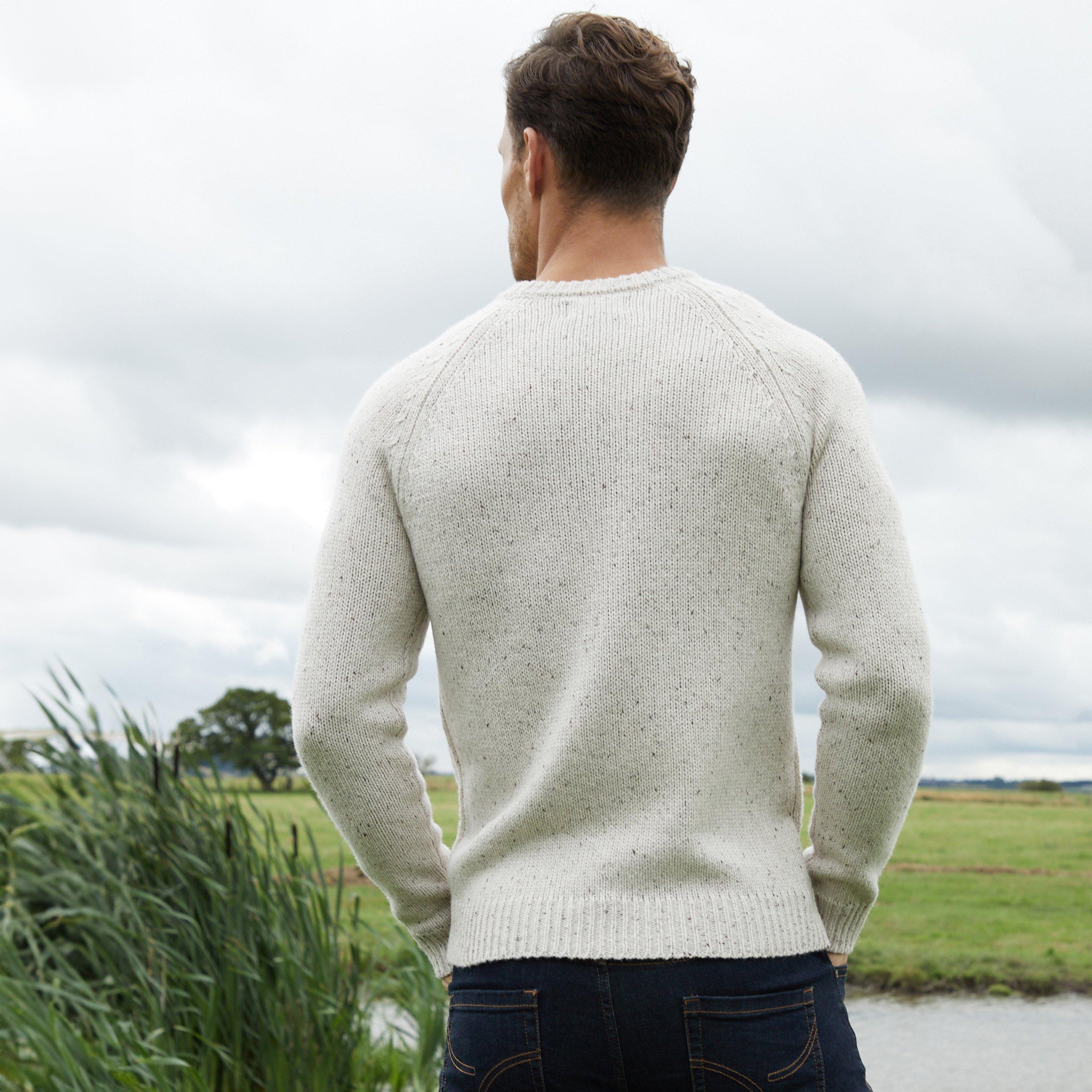 Natural - Threadbare - Knitted Raglan Sleeve Crew Neck Jumper - 2