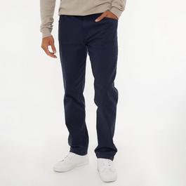 Threadbare Straight Leg Cotton Canvas Trousers With Stretch