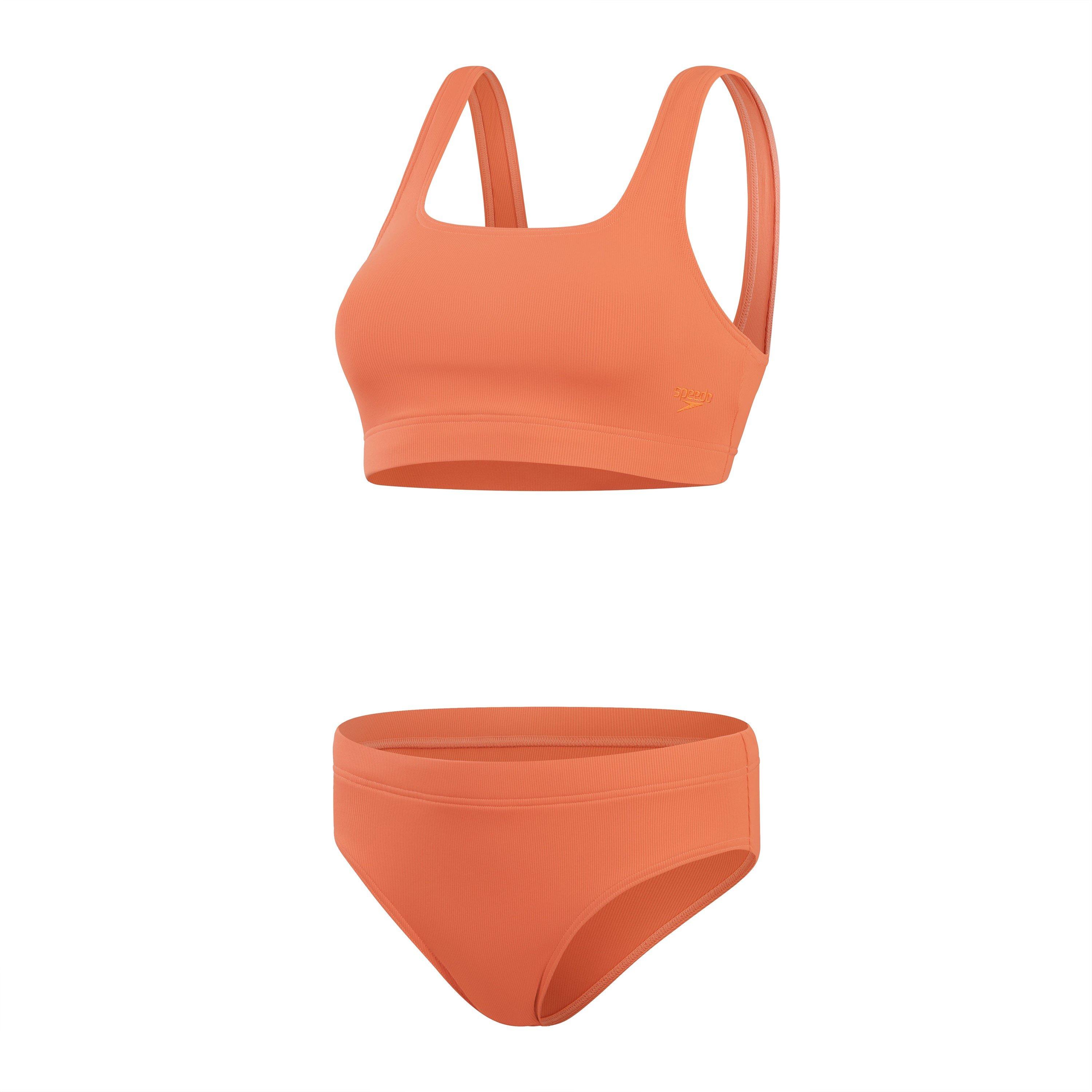 Orange - Speedo - Textured Deep U-Back Bikini - 3