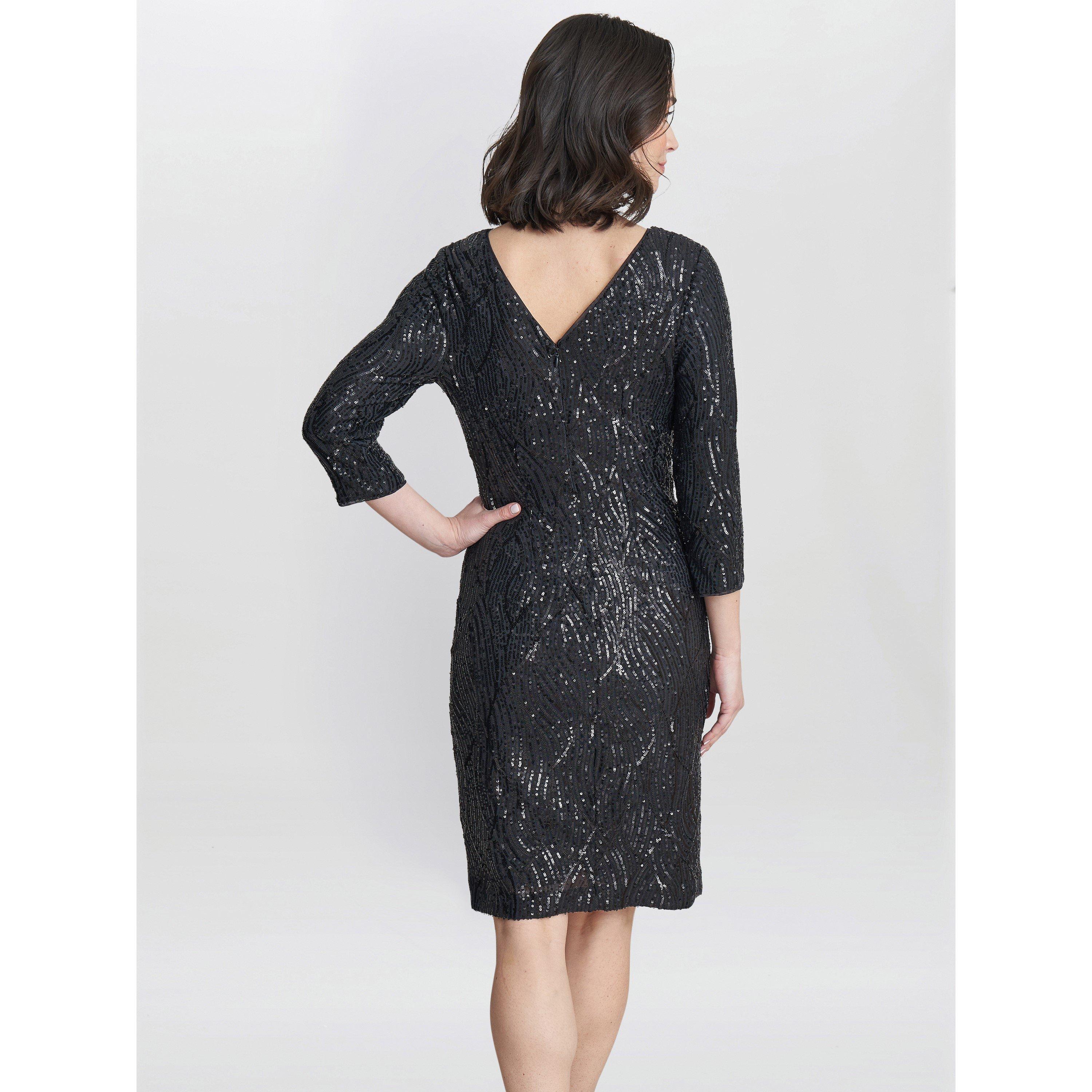 Charcoal - Gina Bacconi - Angelina Sequin Shift Dress - 2