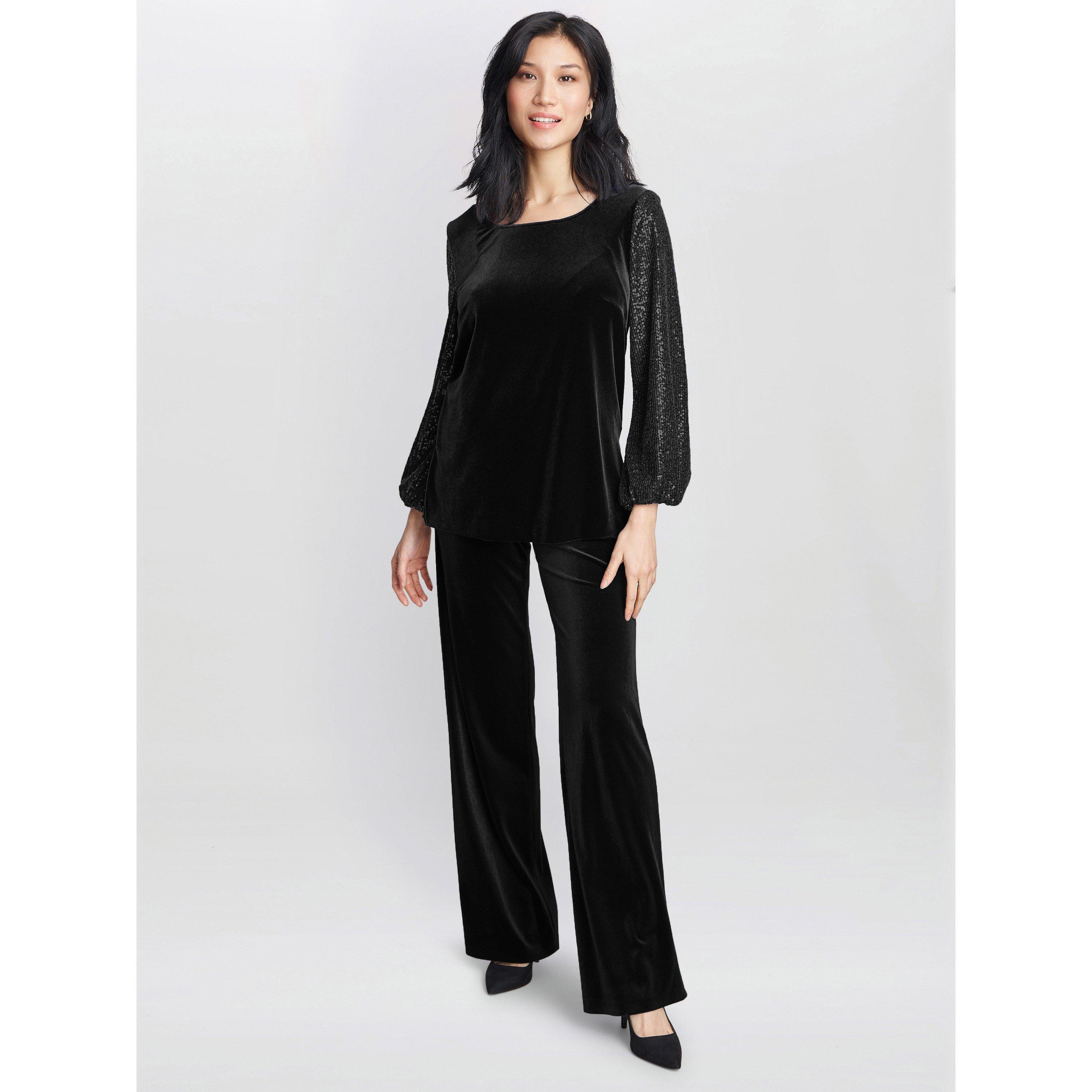 Black - Gina Bacconi - Women's Ines Velvet Blouse - 3