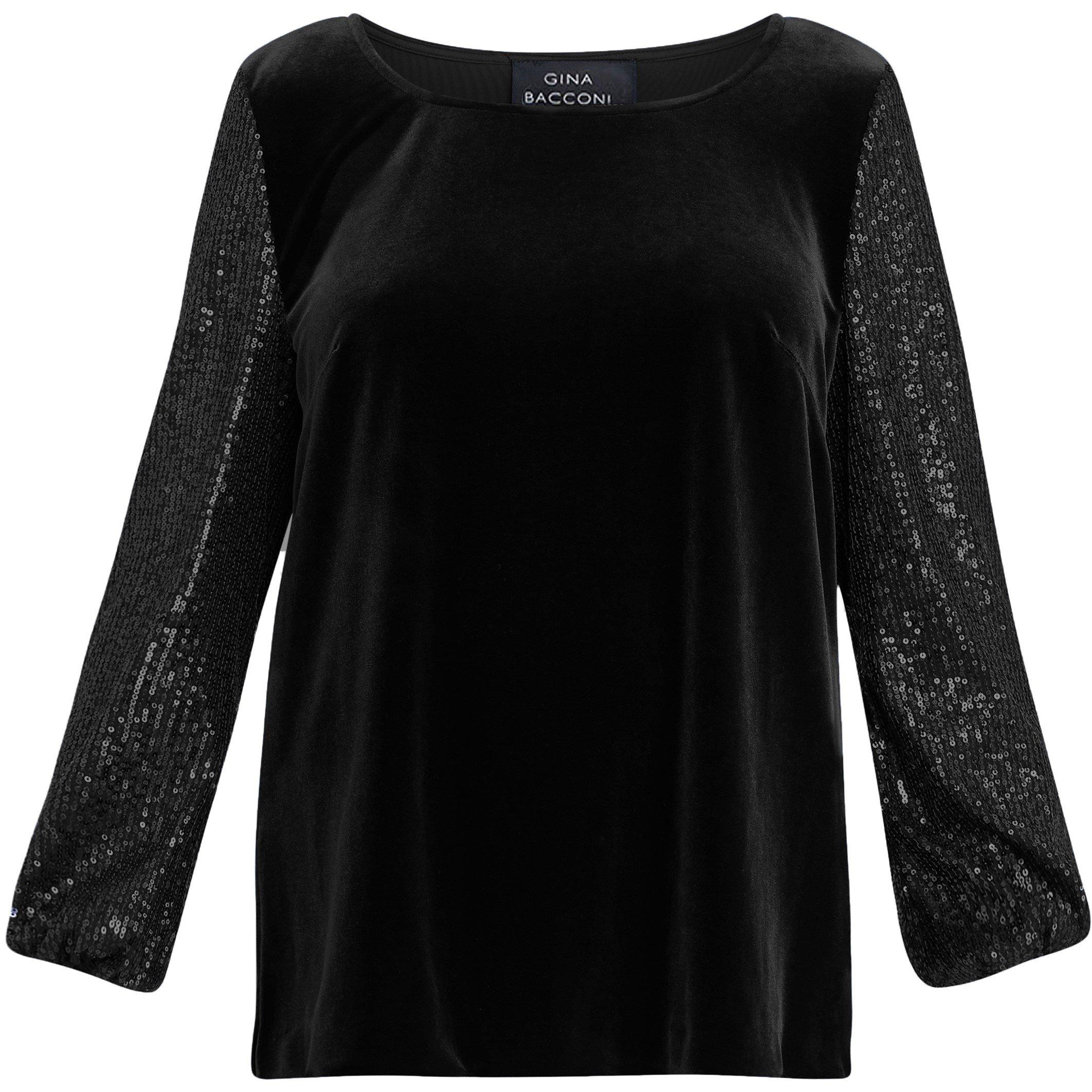 Black - Gina Bacconi - Women's Ines Velvet Blouse - 4