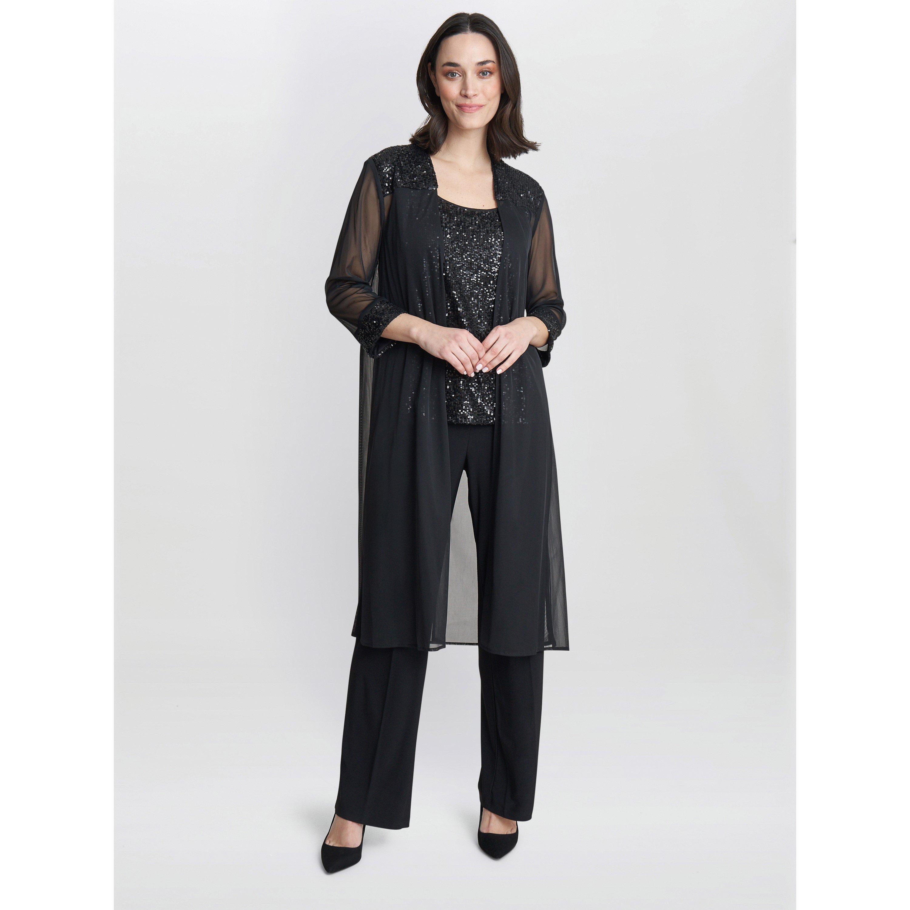 Black - Gina Bacconi - Jessica Three Piece Jersey Trouser Suit - 1