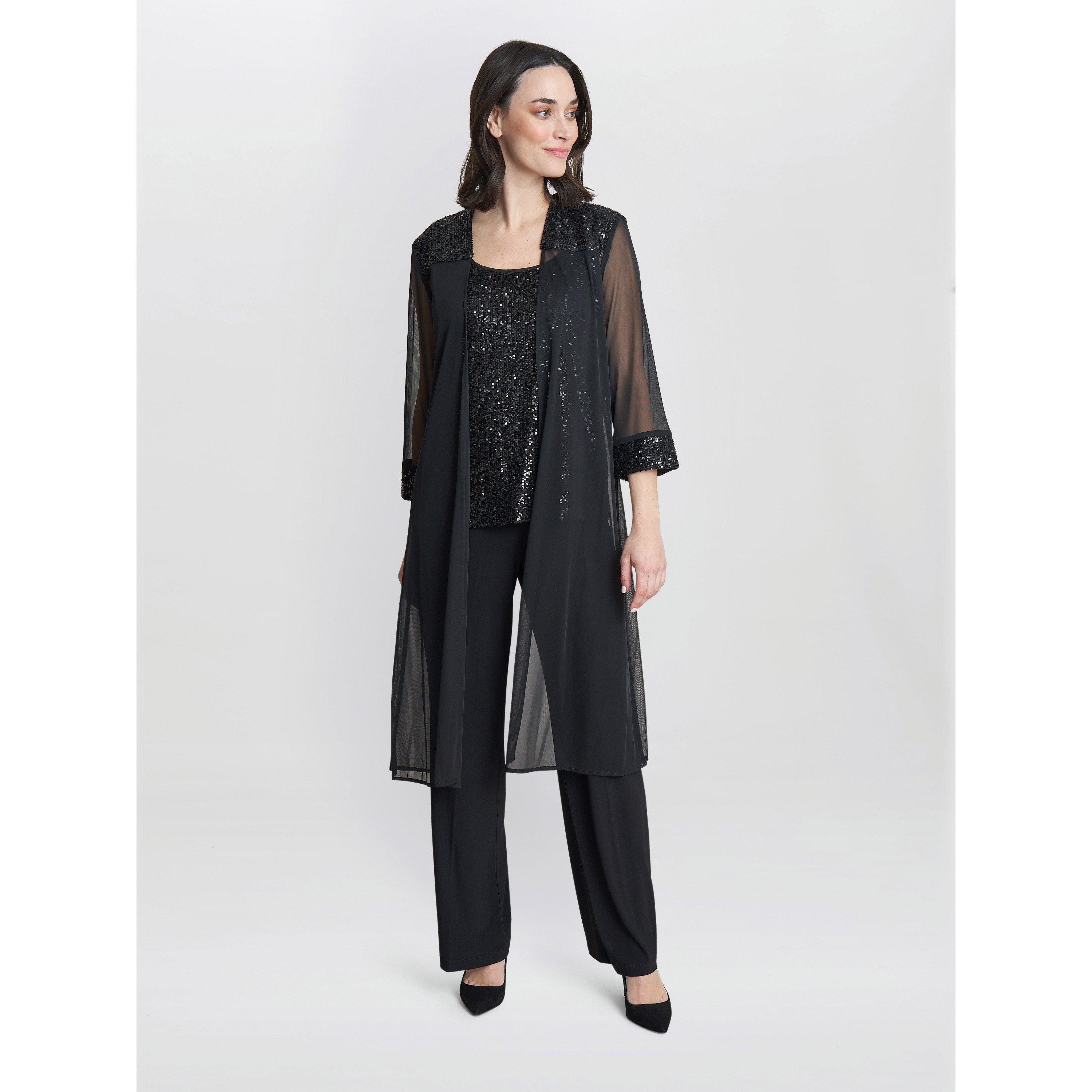 Black - Gina Bacconi - Jessica Three Piece Jersey Trouser Suit - 3