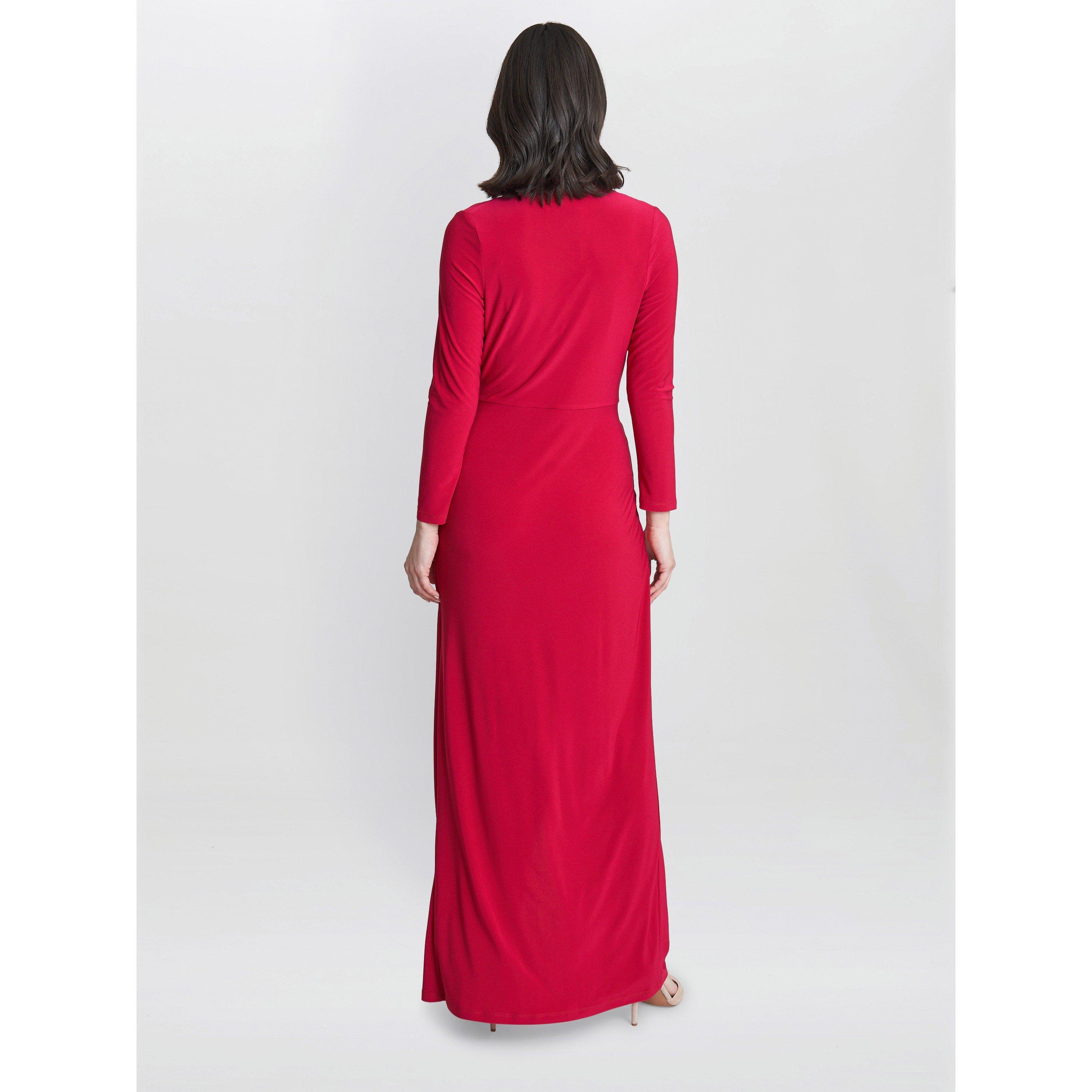Magenta - Gina Bacconi - Hilary Jersey Wrap Maxi Dress - 2