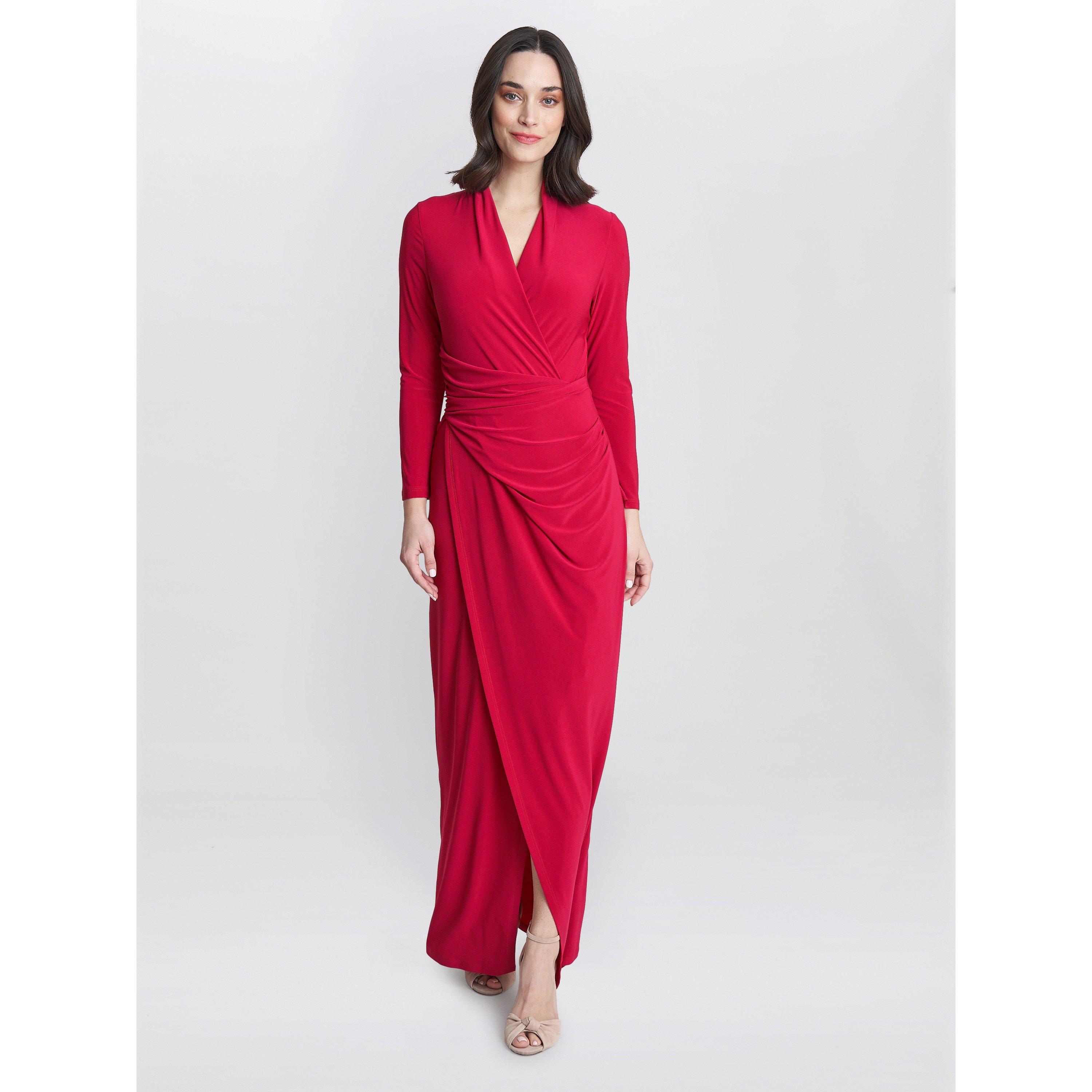 Magenta - Gina Bacconi - Hilary Jersey Wrap Maxi Dress - 3