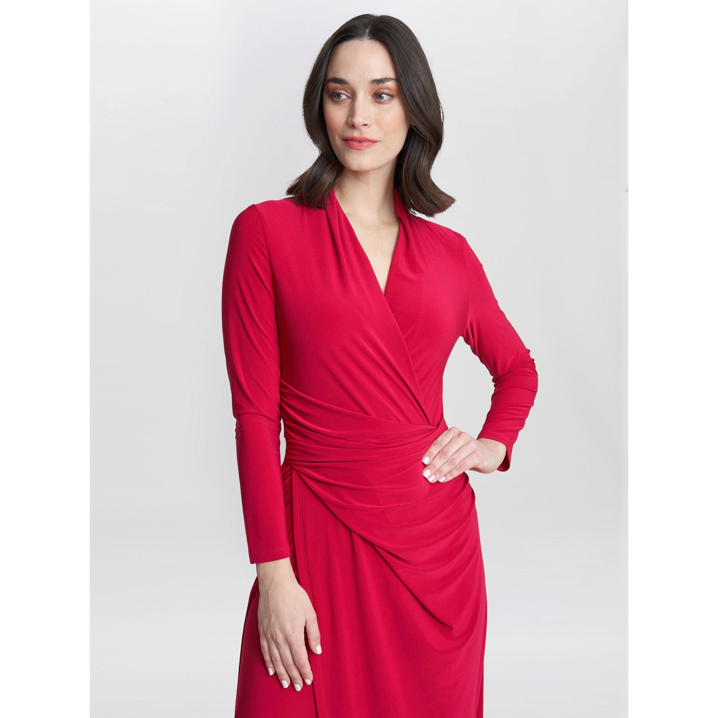 Magenta - Gina Bacconi - Hilary Jersey Wrap Maxi Dress - 4