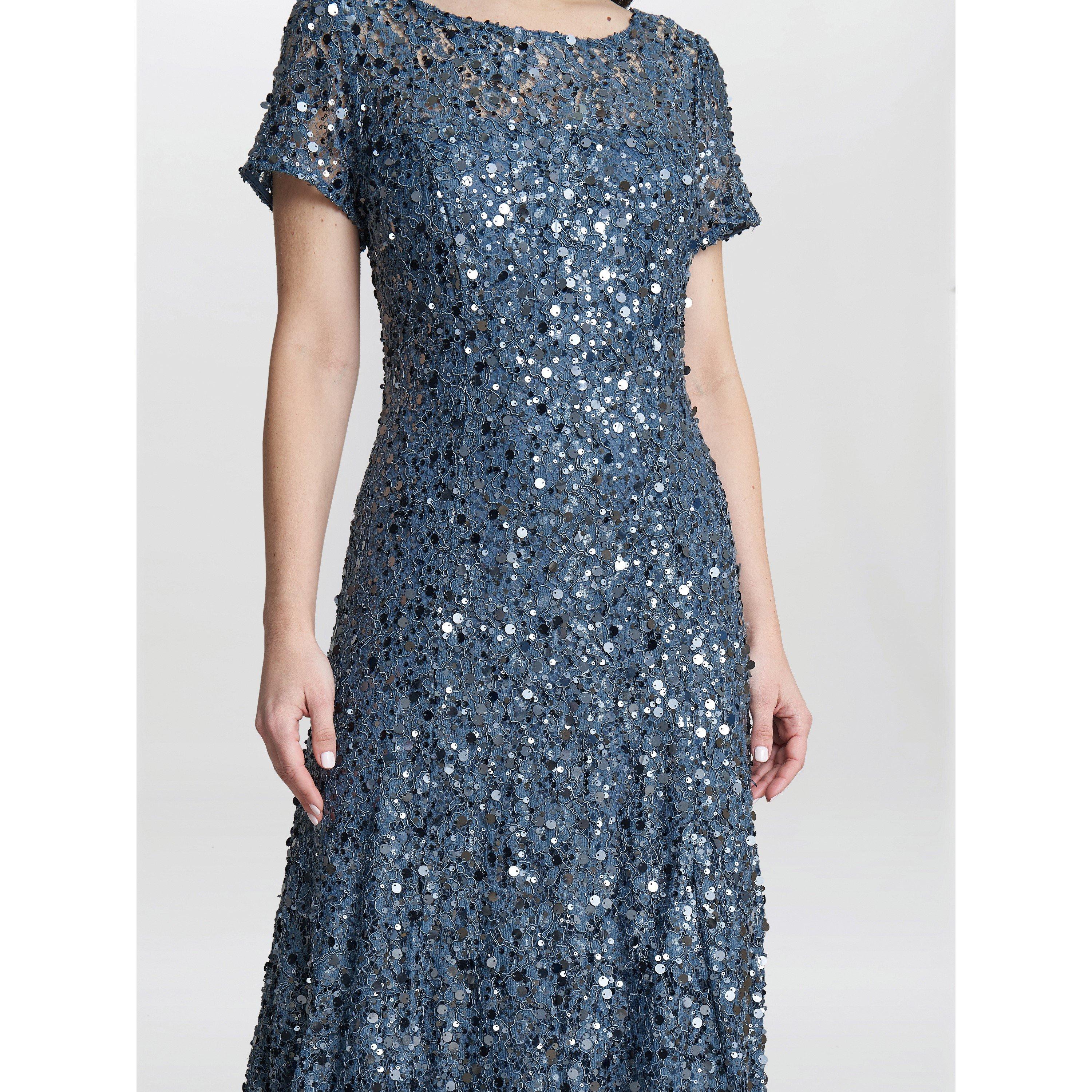 Gina Bacconi Women's Floral Scuba Maxi Dress Cocktail. Size 10 UK