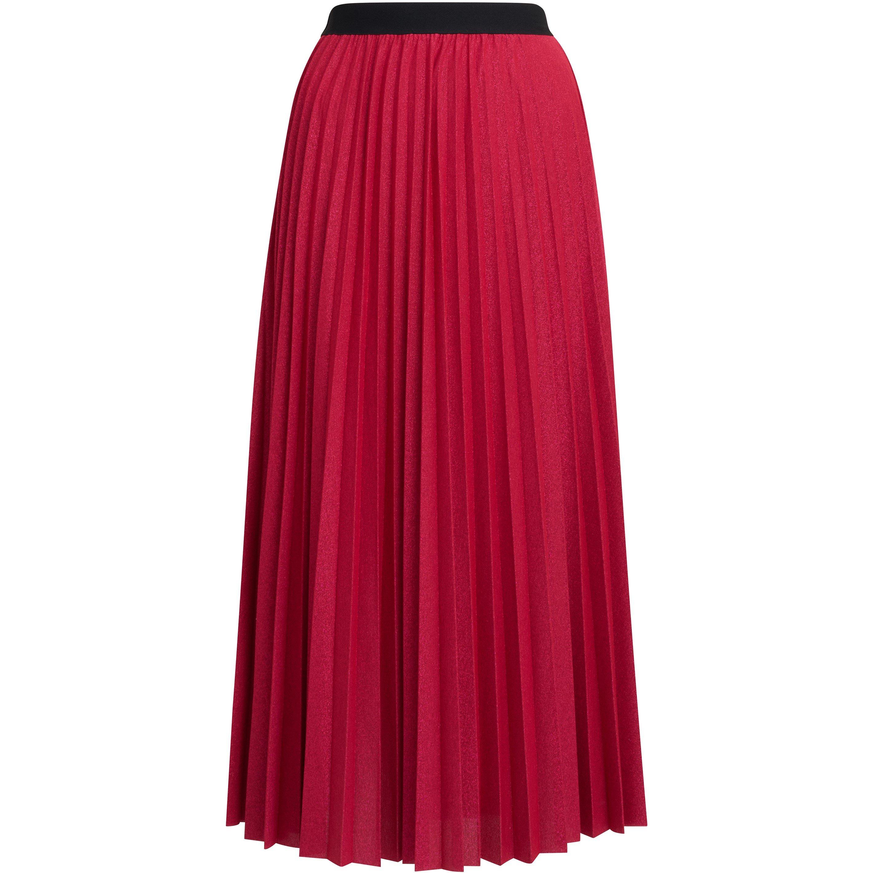 Red - Gina Bacconi - Women's Ismay Metallic A-Line Skirt - 4