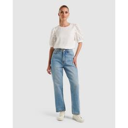 Forever New Cleo Cutwork Sleeve Blouse