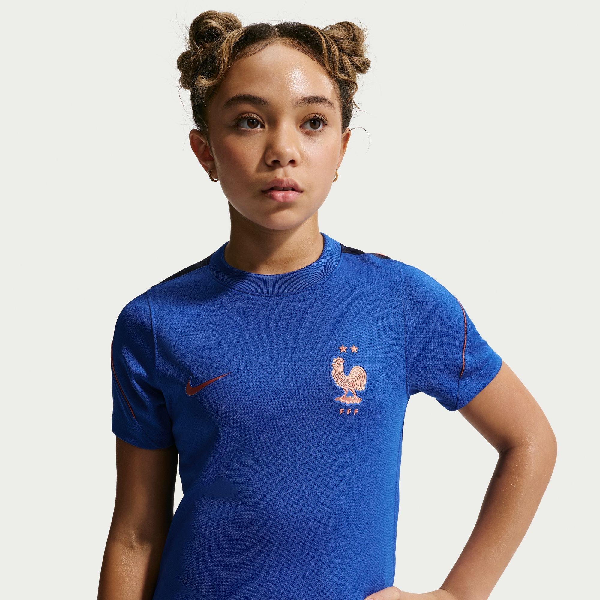 Blå/Hvid - Nike - Kids' France Short Sleeve T-Shirt - 2