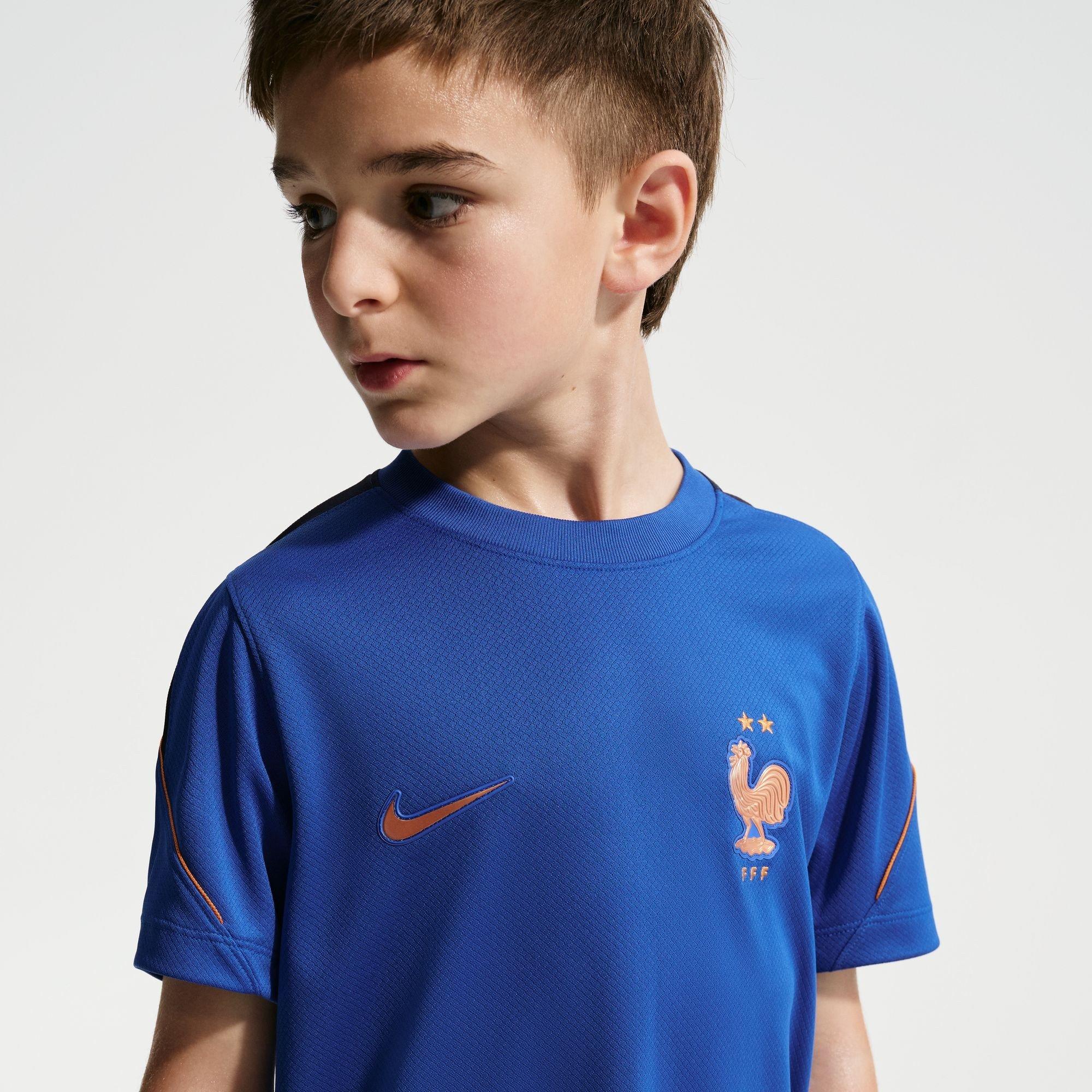 Blå/Hvid - Nike - Kids' France Short Sleeve T-Shirt - 4