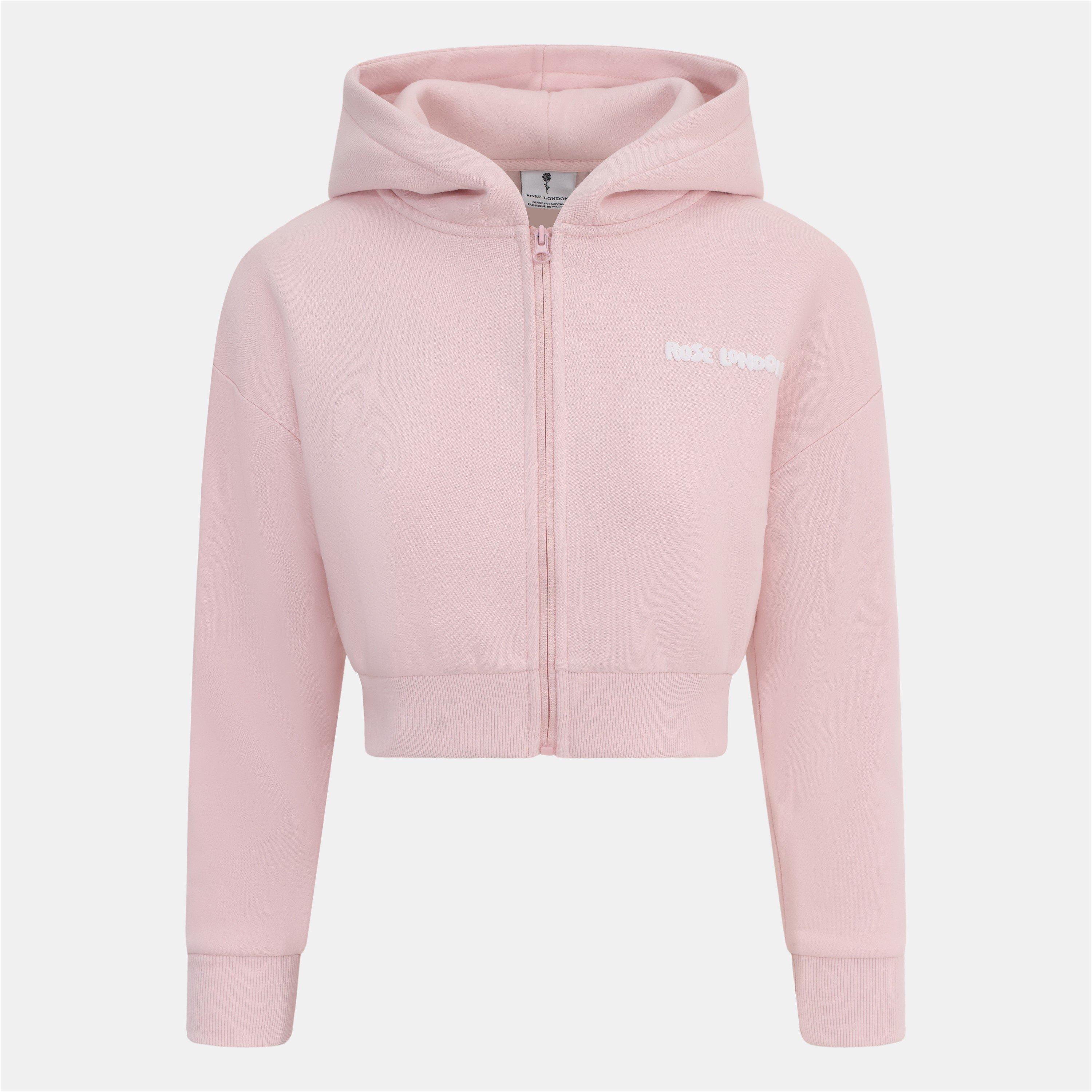 Pink - Rose London - Authentic Crop Hoodie Junior Girls - 1