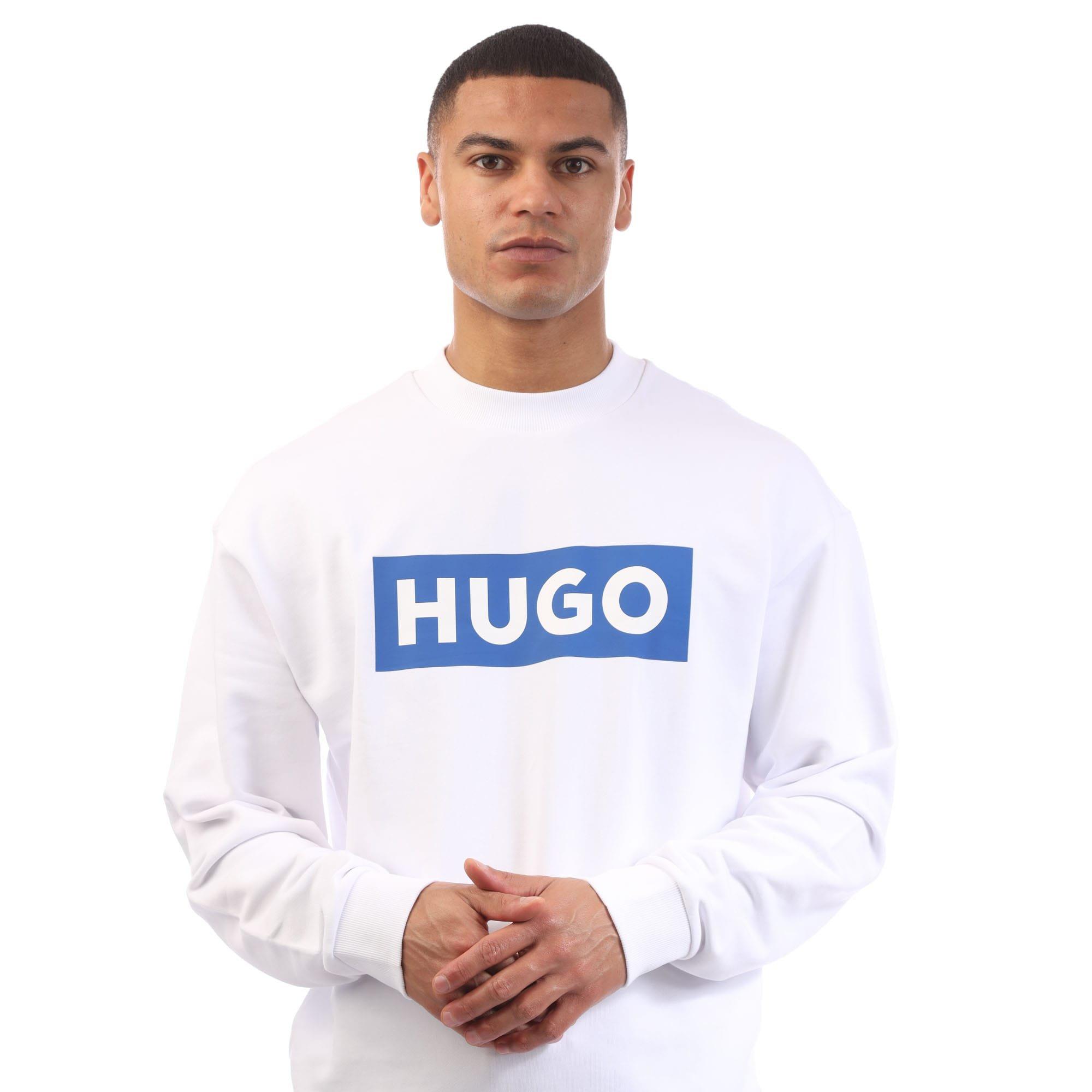 White - Hugo - Niero Logo Print Crewneck Sweatshirt - 3