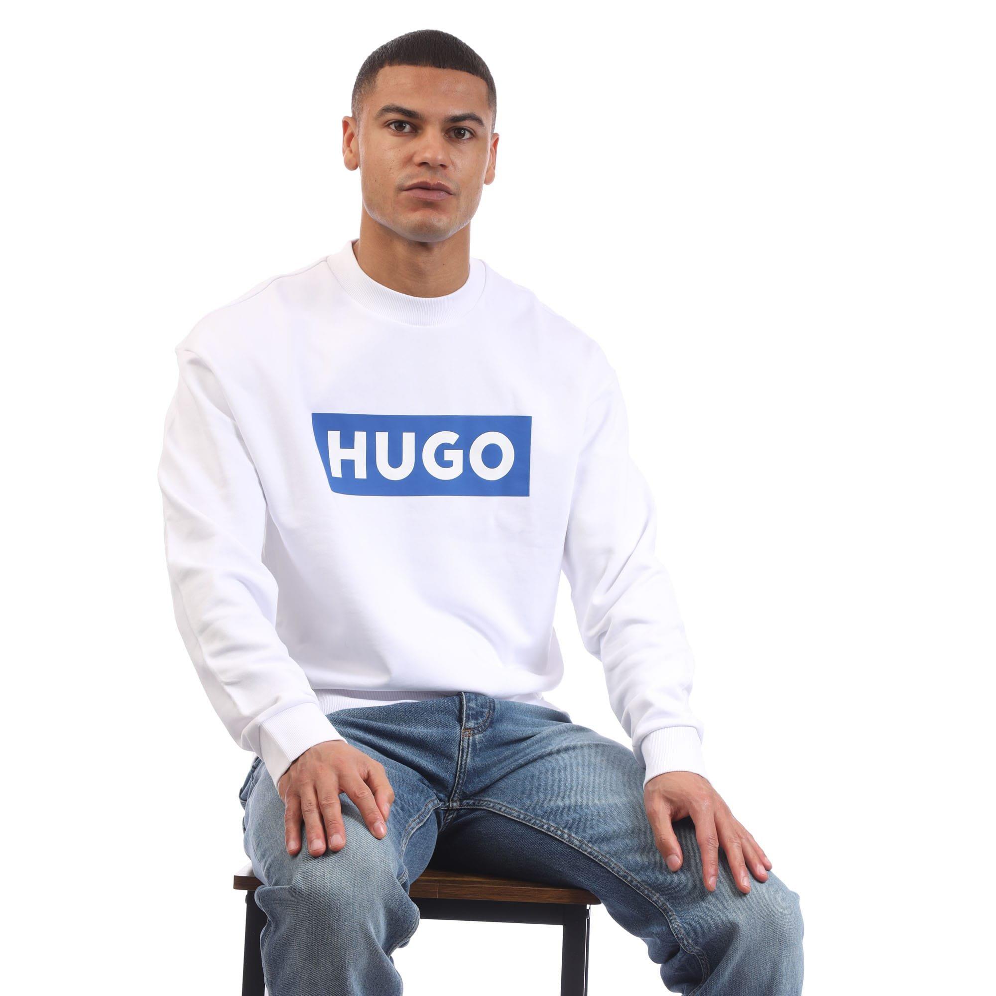 White - Hugo - Niero Logo Print Crewneck Sweatshirt - 4
