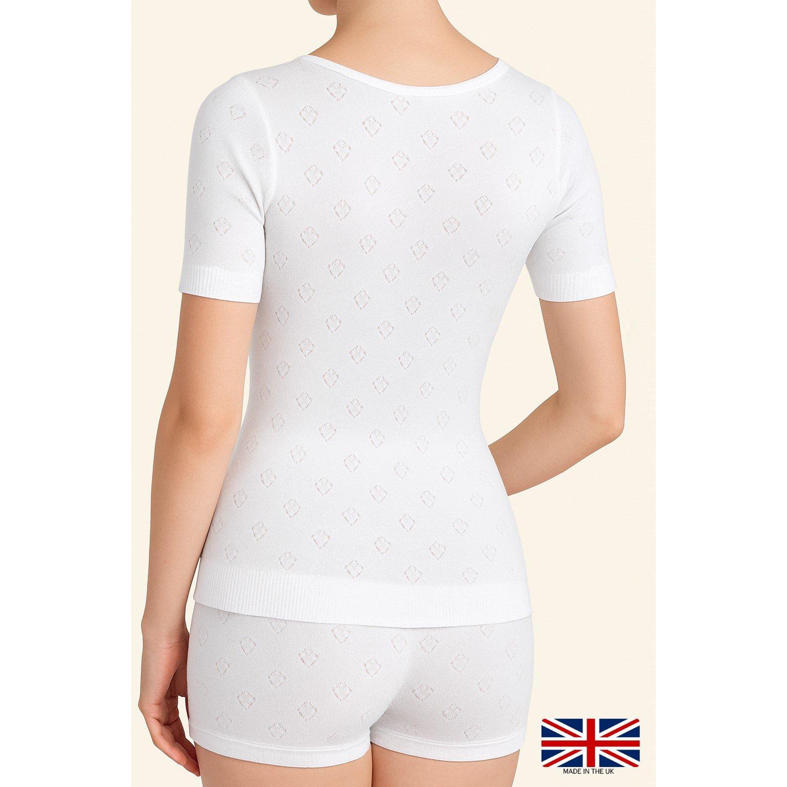 White - Valbonne - LADIES SHORT SLEEVE THERMAL TOP - 2