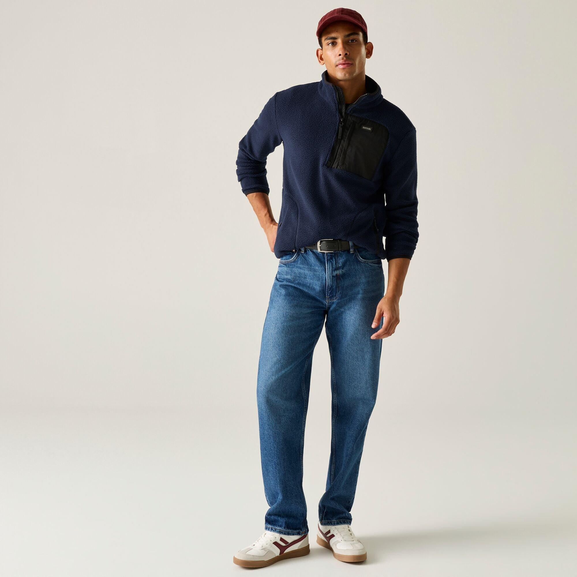 Navy/Black - Regatta - Mens Frankie Borg Half Zip Fleece - 2