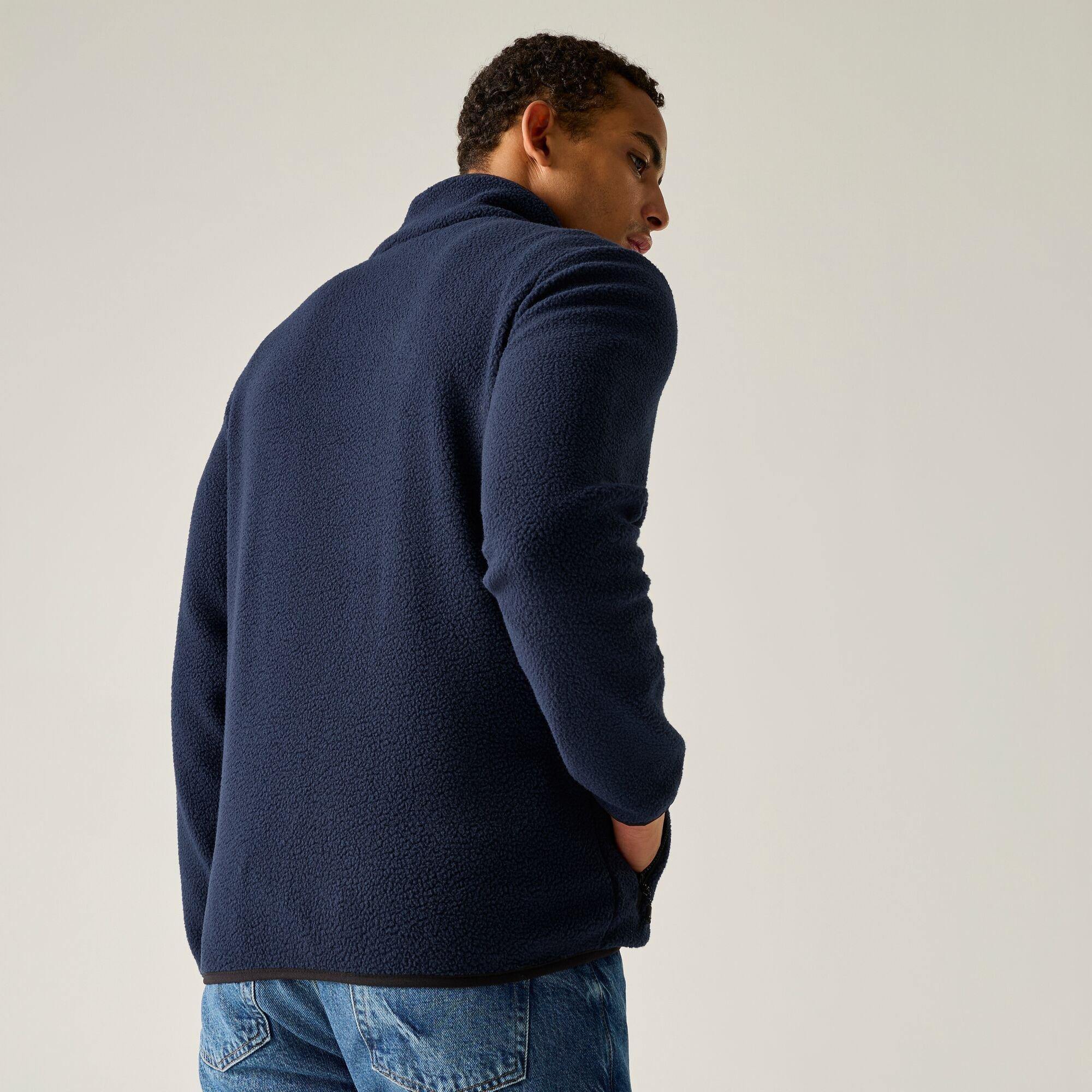 Navy/Black - Regatta - Mens Frankie Borg Half Zip Fleece - 3