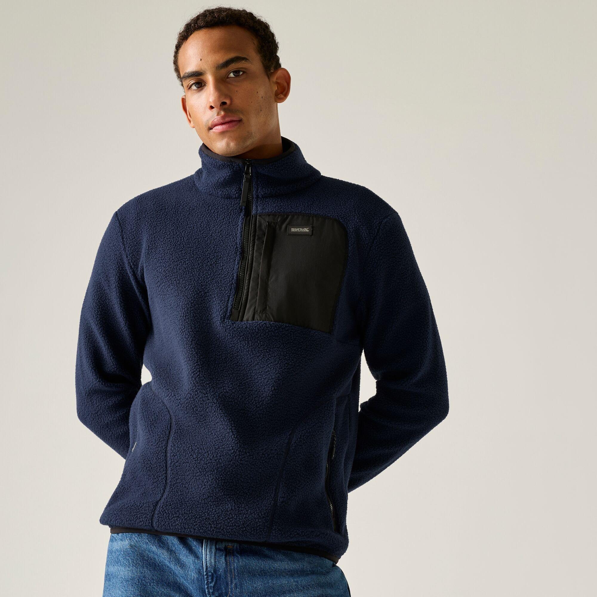 Navy/Black - Regatta - Mens Frankie Borg Half Zip Fleece - 6