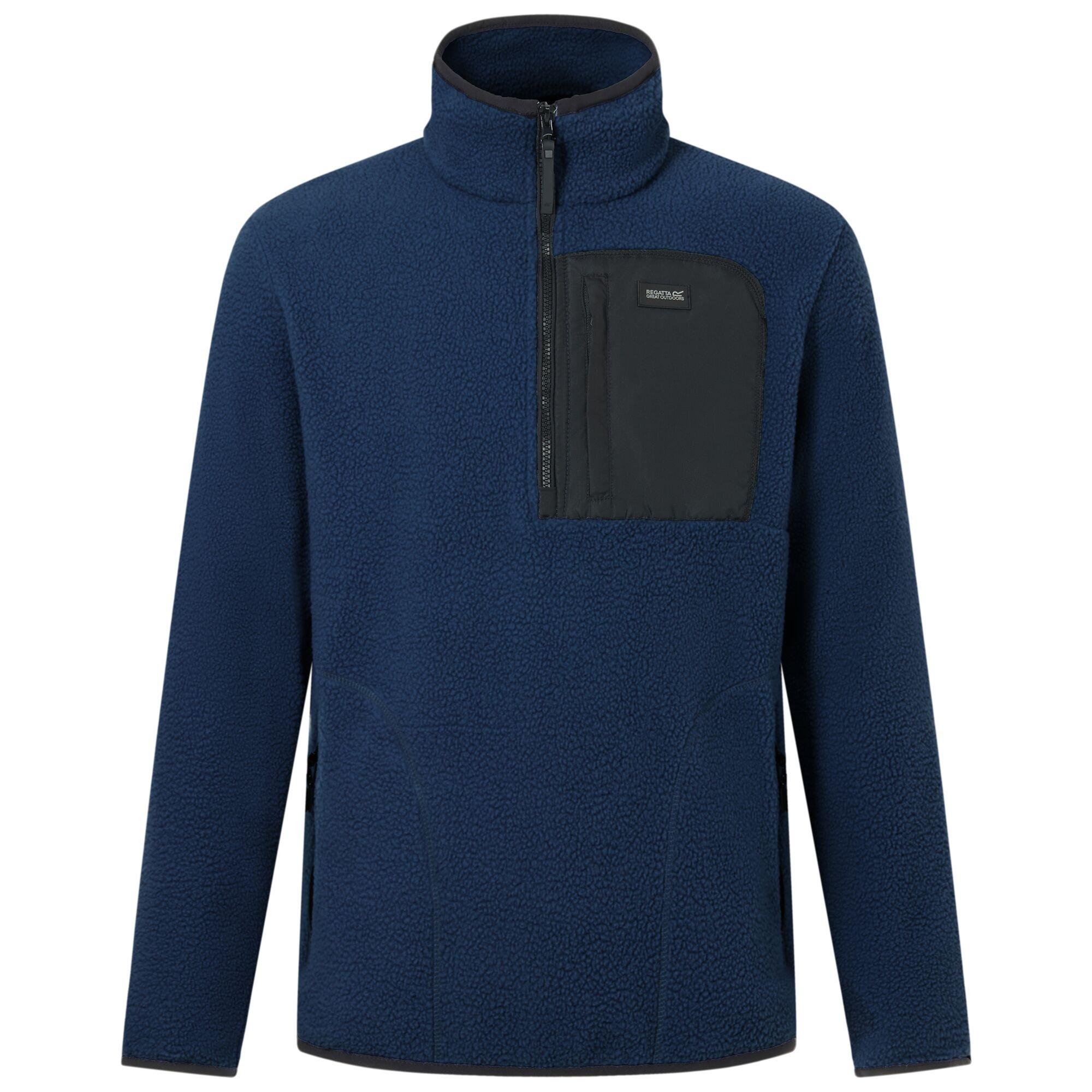 Navy/Black - Regatta - Mens Frankie Borg Half Zip Fleece - 7