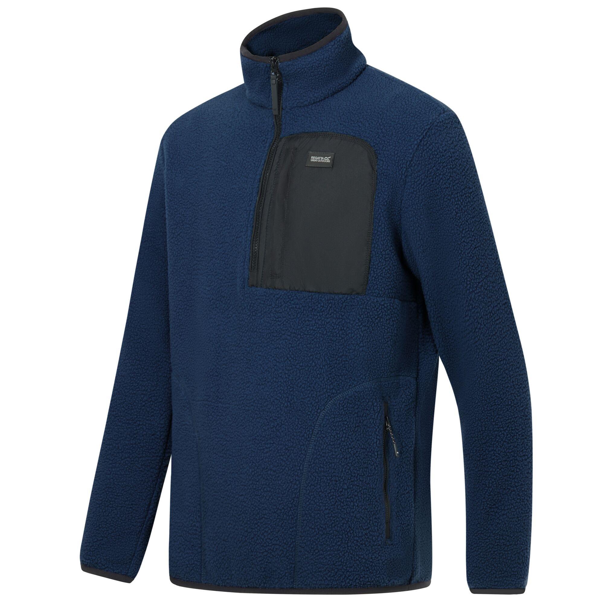 Navy/Black - Regatta - Mens Frankie Borg Half Zip Fleece - 8