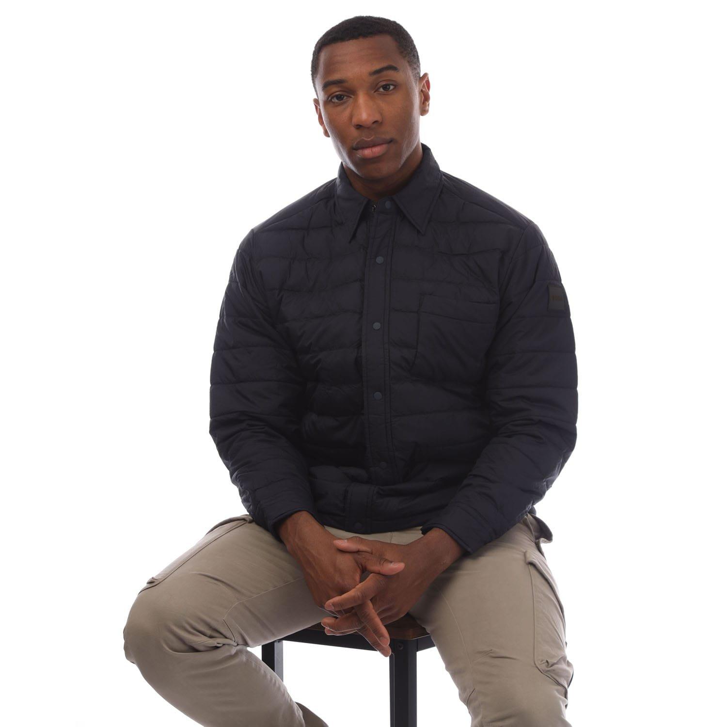 Dark Blue - Boss - Lambizzo Padded Overshirt - 4