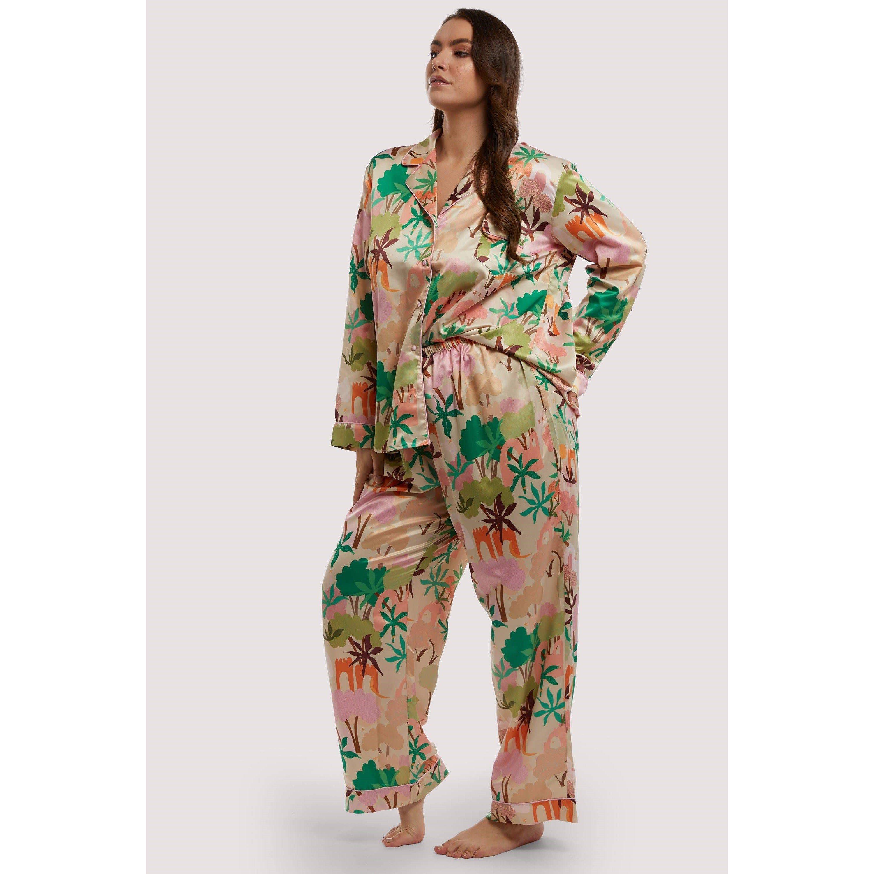 Multi - Playful Promises - Alja Horvat Print Long Sleeve Satin PJ Top - 7