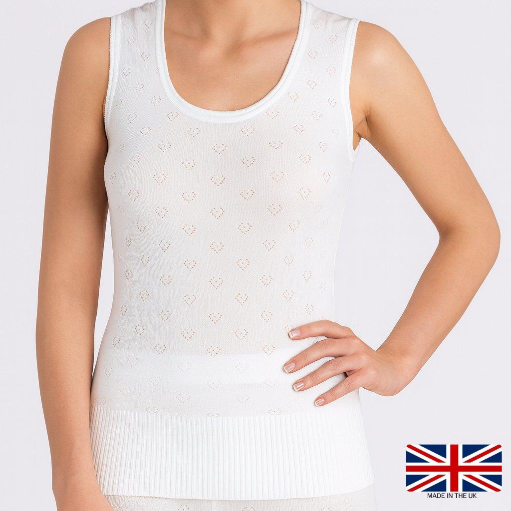 White - Valbonne - LADIES THERMAL NO SLEEVE VEST - 1