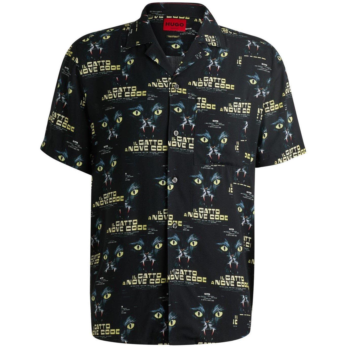 Black - Hugo - Ellino 70s Film Graphics Shirt - 4